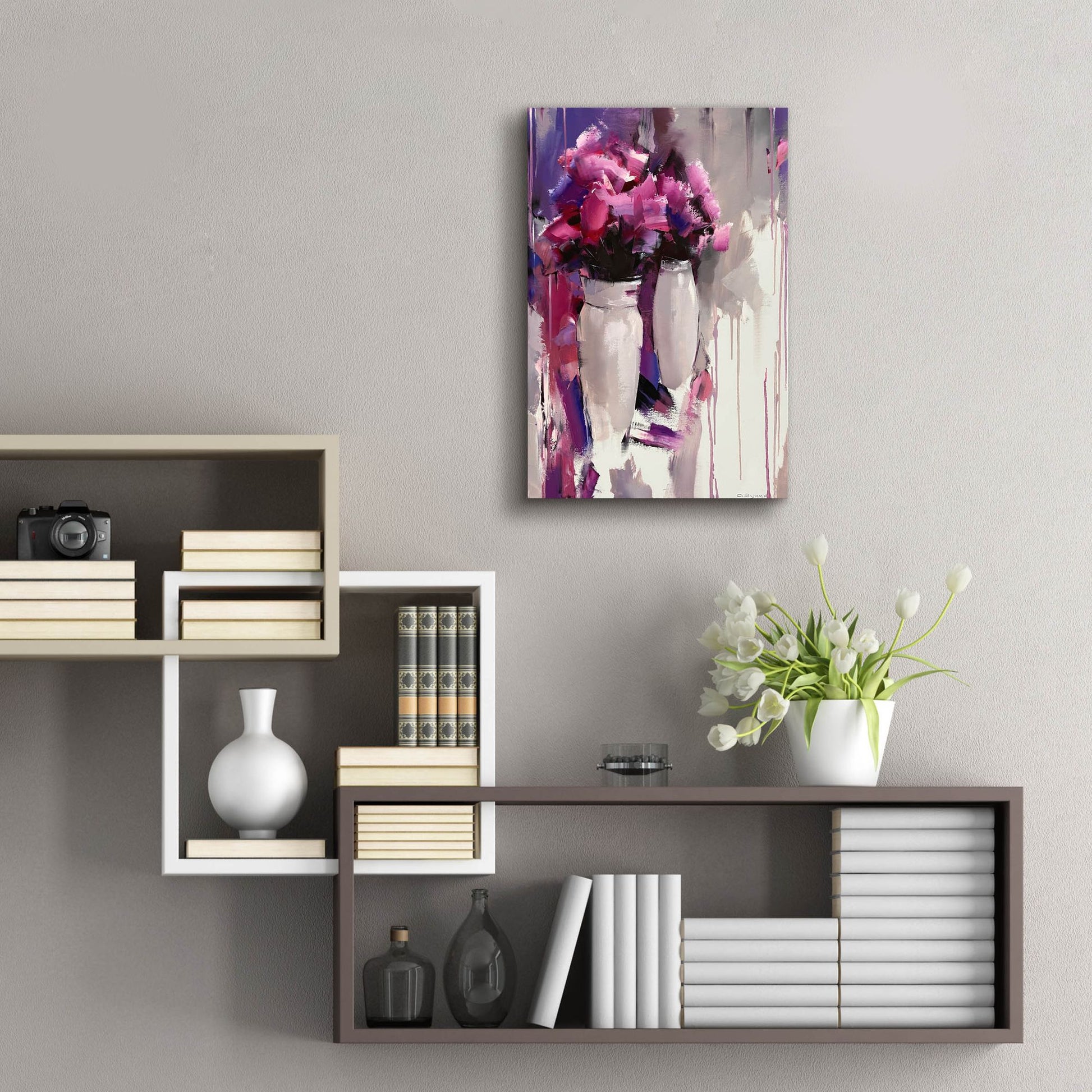 Epic Art 'Purple Bouquet' by Alexander Gunin Acrylic Glass Wall Art,16x24