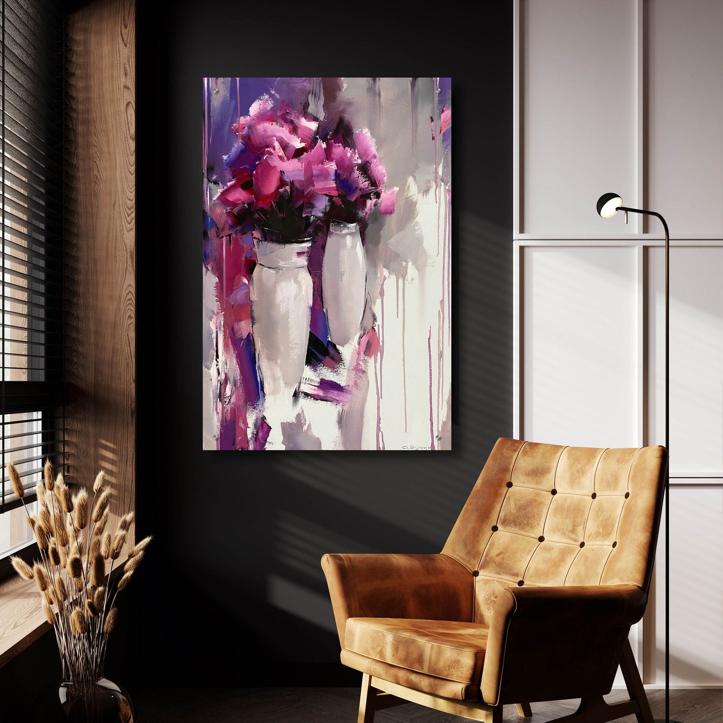 Epic Art 'Purple Bouquet' by Alexander Gunin Acrylic Glass Wall Art,24x36