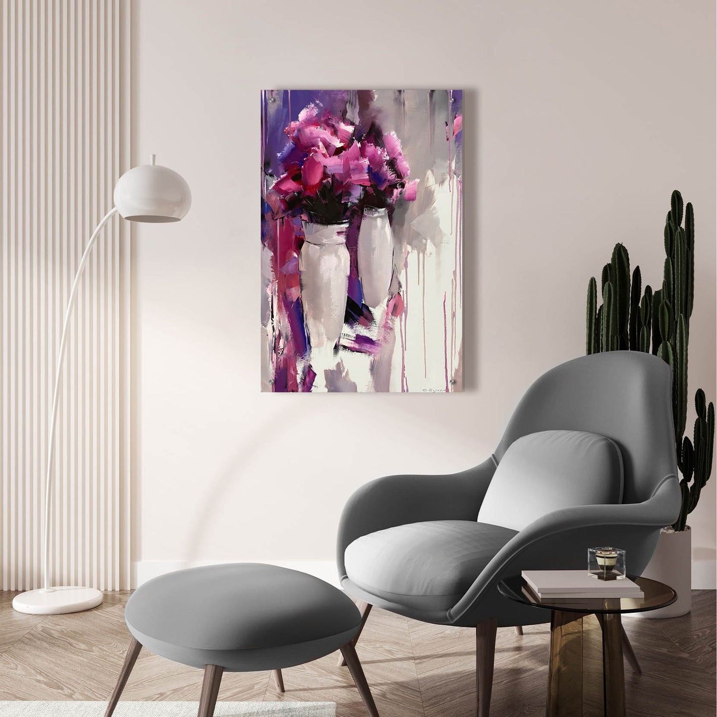 Epic Art 'Purple Bouquet' by Alexander Gunin Acrylic Glass Wall Art,24x36