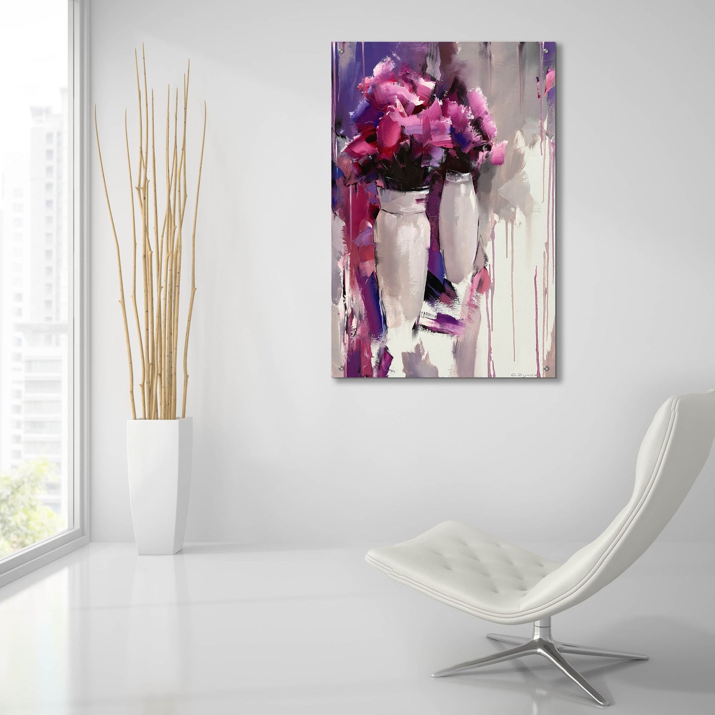 Epic Art 'Purple Bouquet' by Alexander Gunin Acrylic Glass Wall Art,24x36