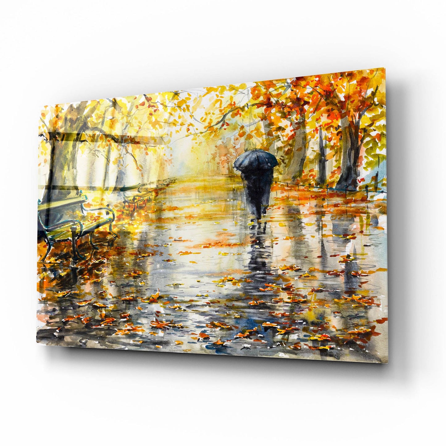 Epic Art 'Autumn Walk' by Epic Portfolio, Acrylic Glass Wall Art,16x12