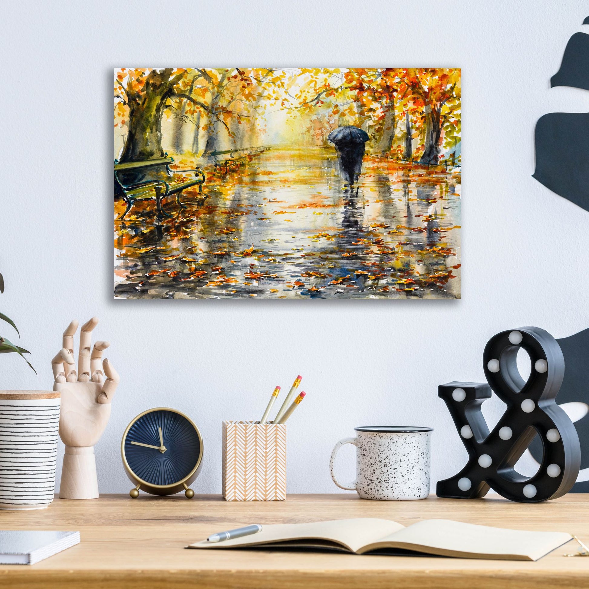 Epic Art 'Autumn Walk' by Epic Portfolio, Acrylic Glass Wall Art,16x12