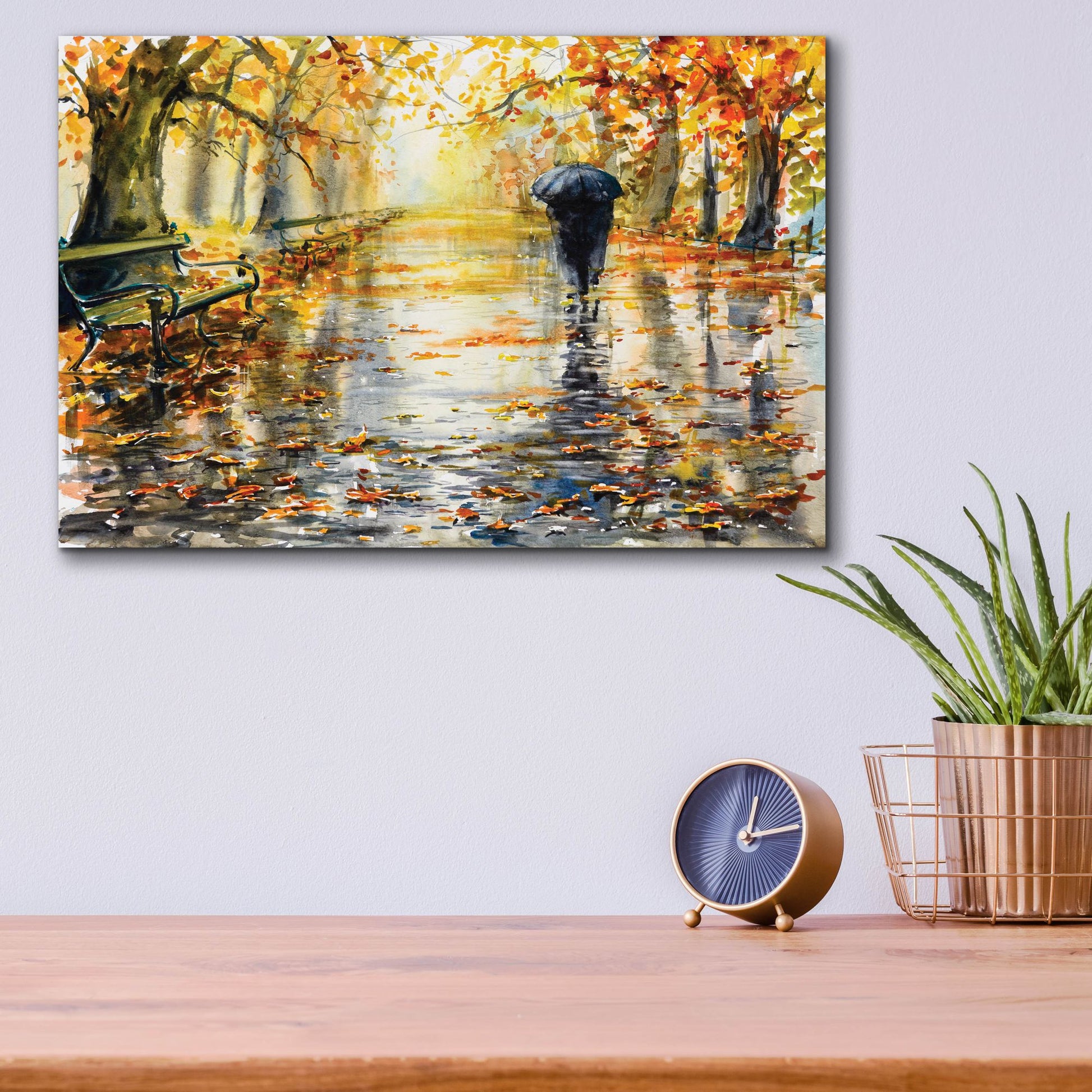 Epic Art 'Autumn Walk' by Epic Portfolio, Acrylic Glass Wall Art,16x12