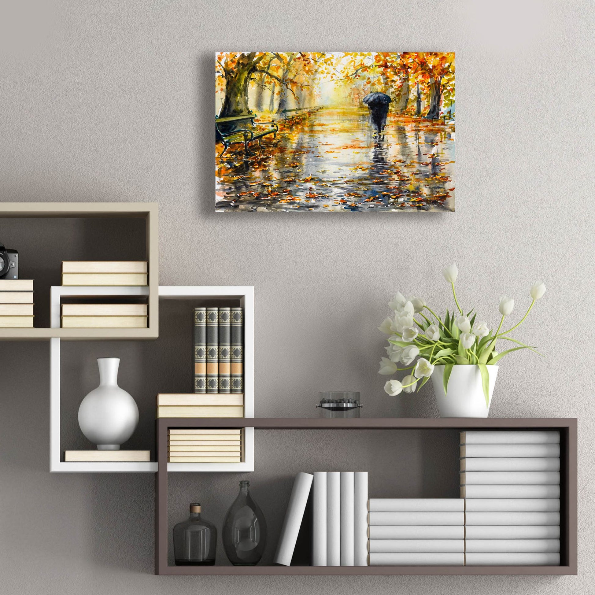 Epic Art 'Autumn Walk' by Epic Portfolio, Acrylic Glass Wall Art,24x16