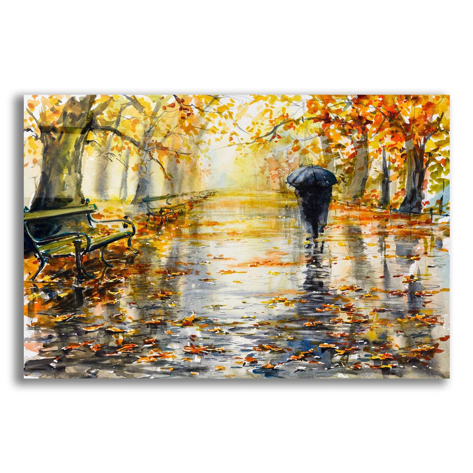 Epic Art 'Autumn Walk' by Epic Portfolio, Acrylic Glass Wall Art,24x16