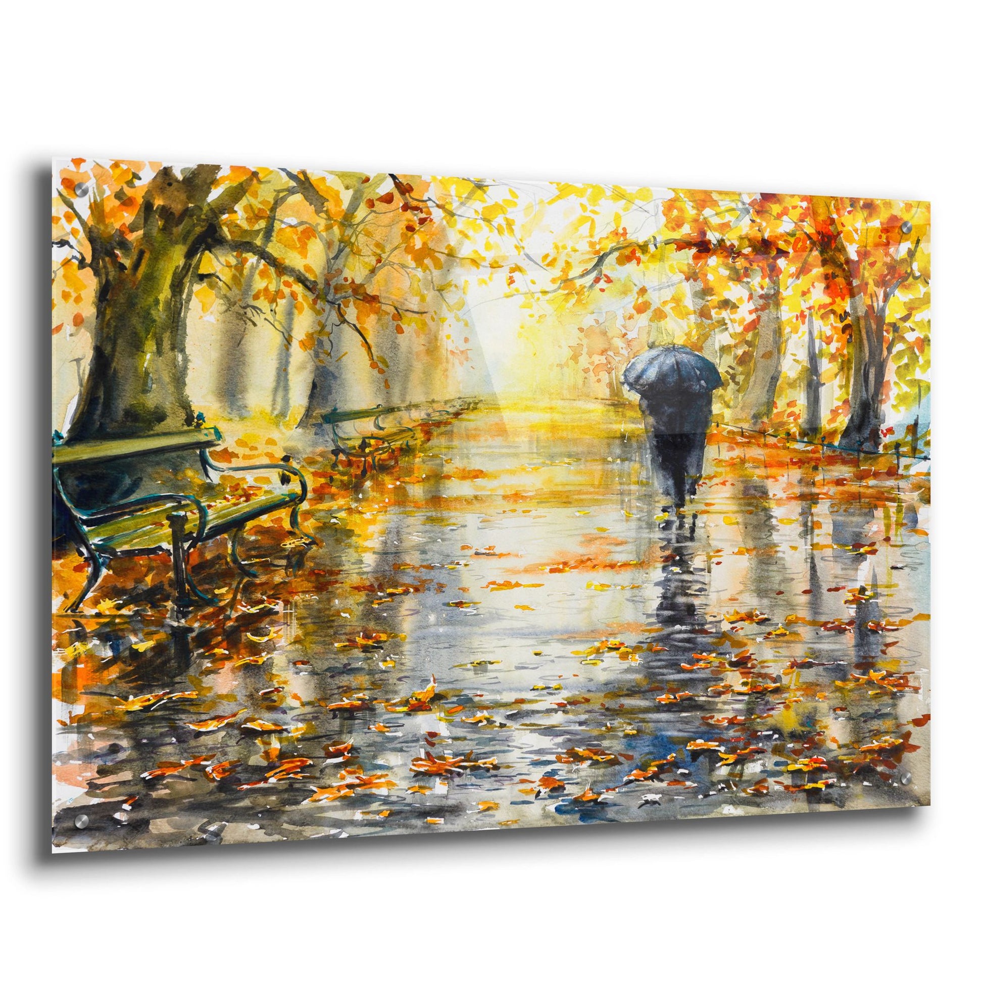 Epic Art 'Autumn Walk' by Epic Portfolio, Acrylic Glass Wall Art,36x24