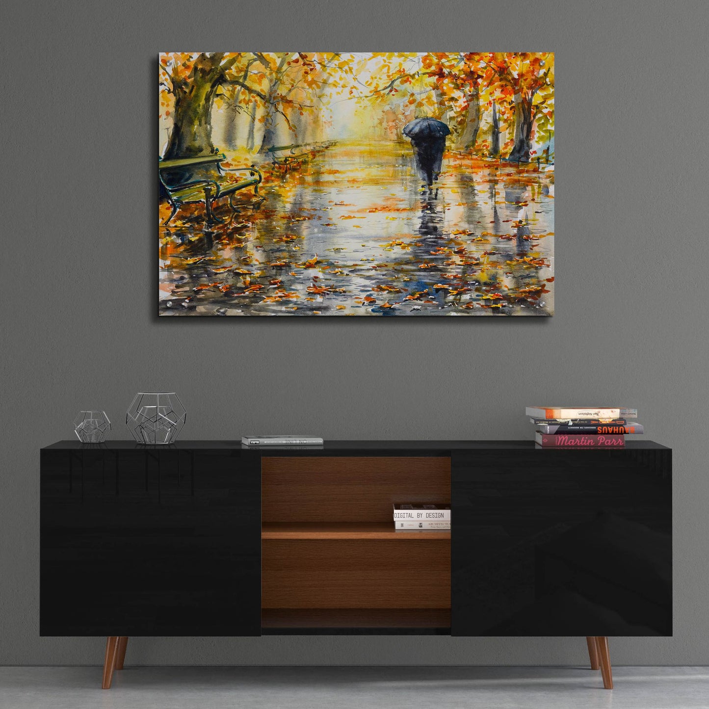 Epic Art 'Autumn Walk' by Epic Portfolio, Acrylic Glass Wall Art,36x24