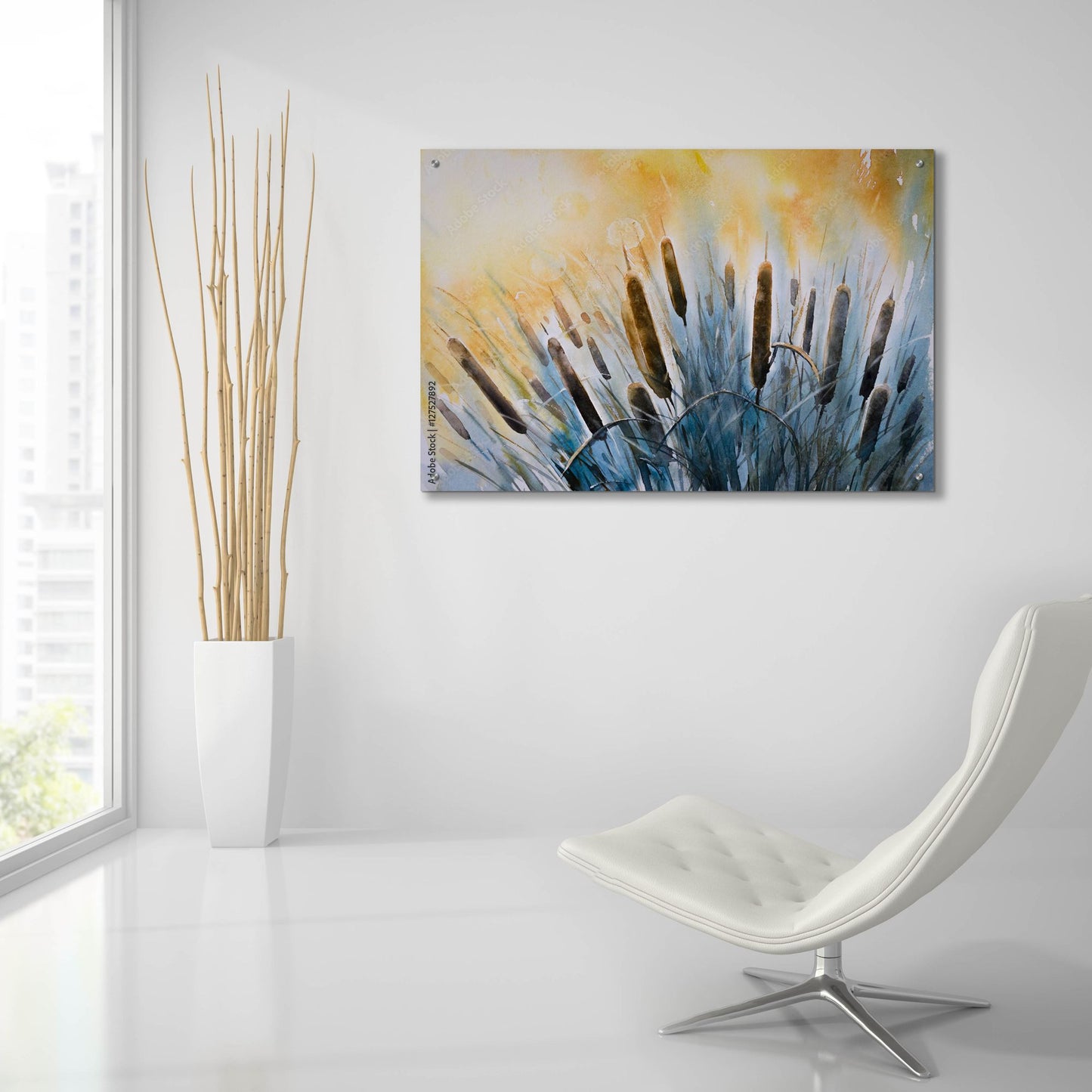 Epic Art 'Bulrush' by Epic Portfolio, Acrylic Glass Wall Art,36x24