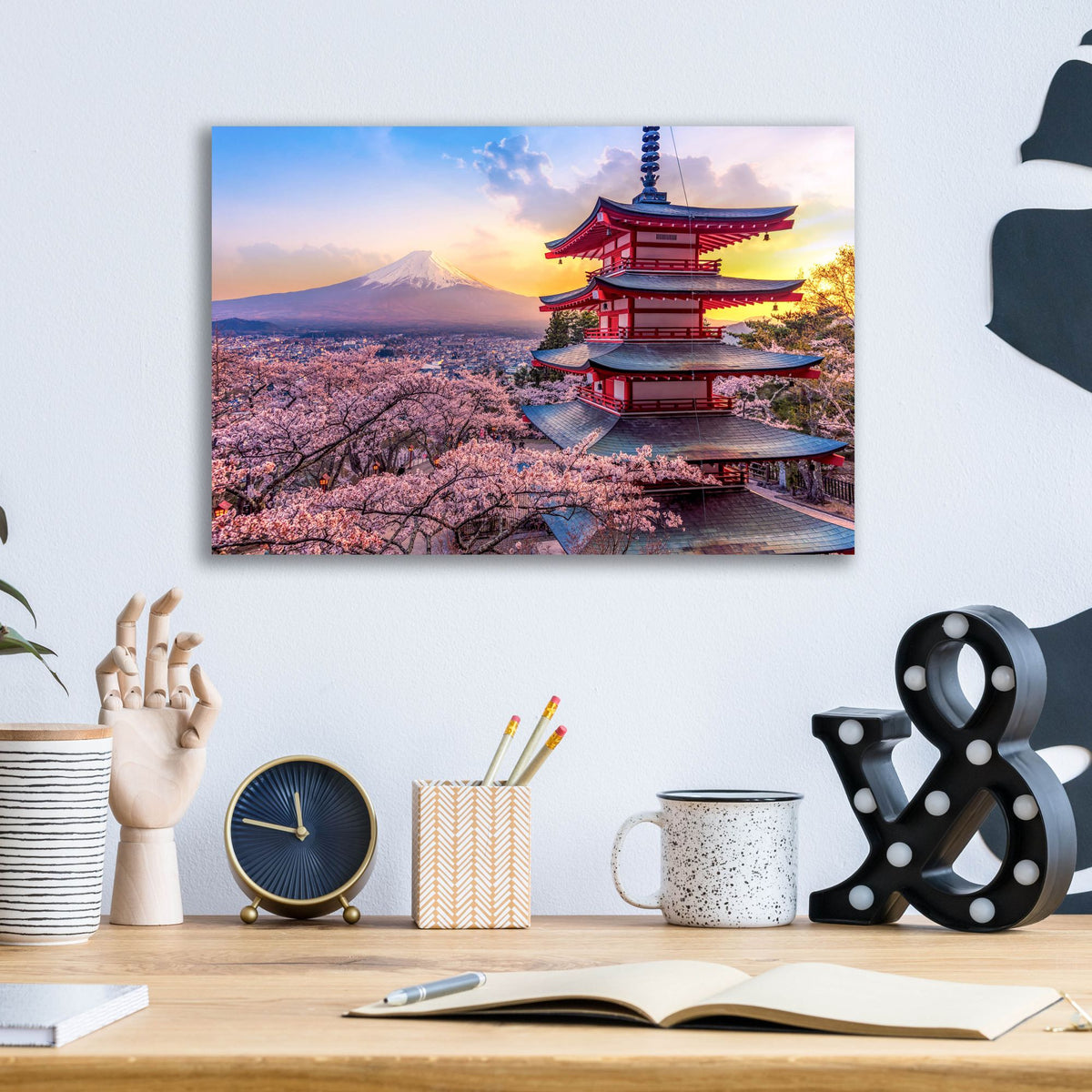 Epic Art 'Chureito Pagoda Japan' by Epic Portfolio, Acrylic Glass Wall Art,16x12