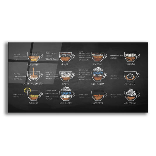 Epic Art 'Coffee Recipes' by Epic Portfolio, Acrylic Glass Wall Art