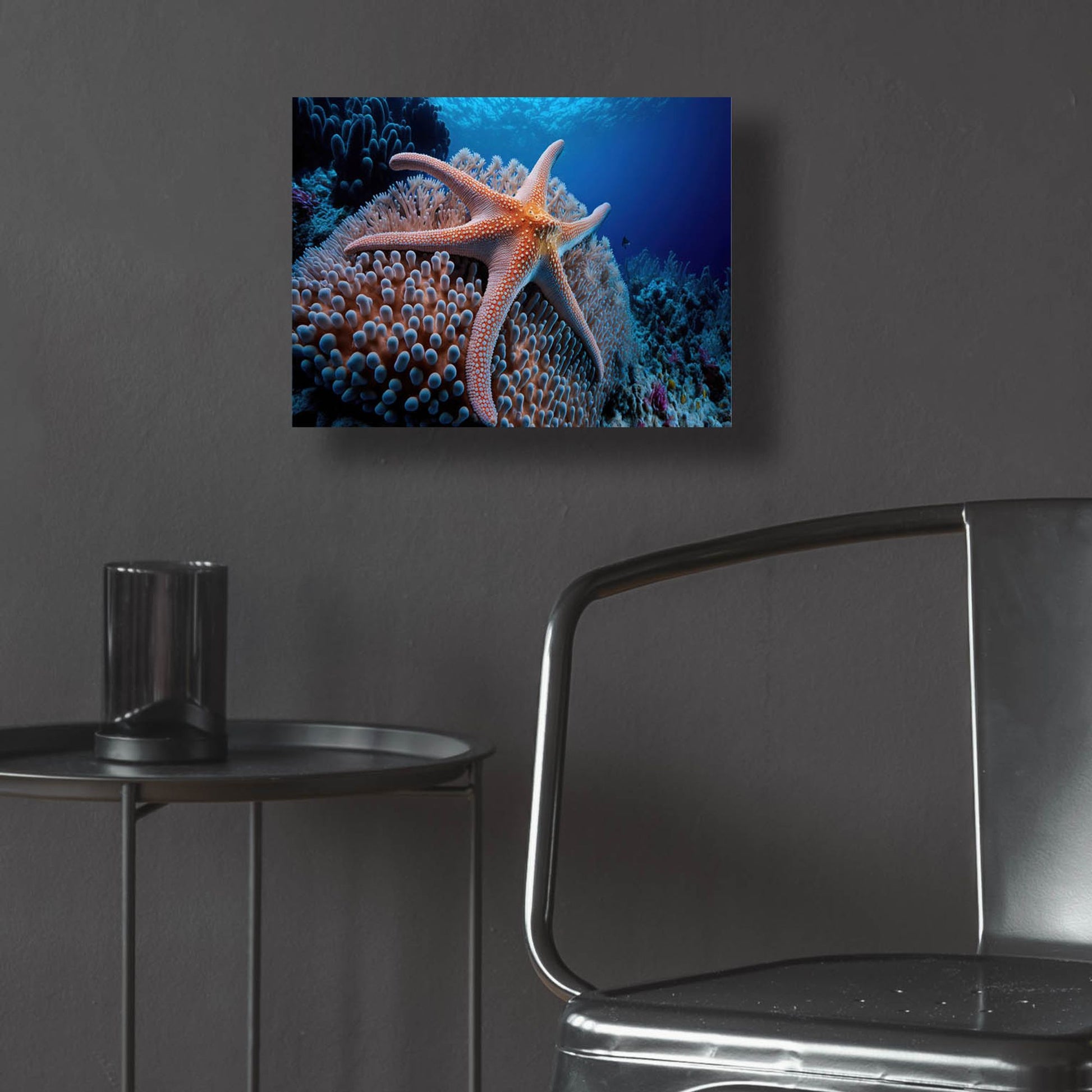 Epic Art 'Coral Starfish' by Epic Portfolio, Acrylic Glass Wall Art,16x12