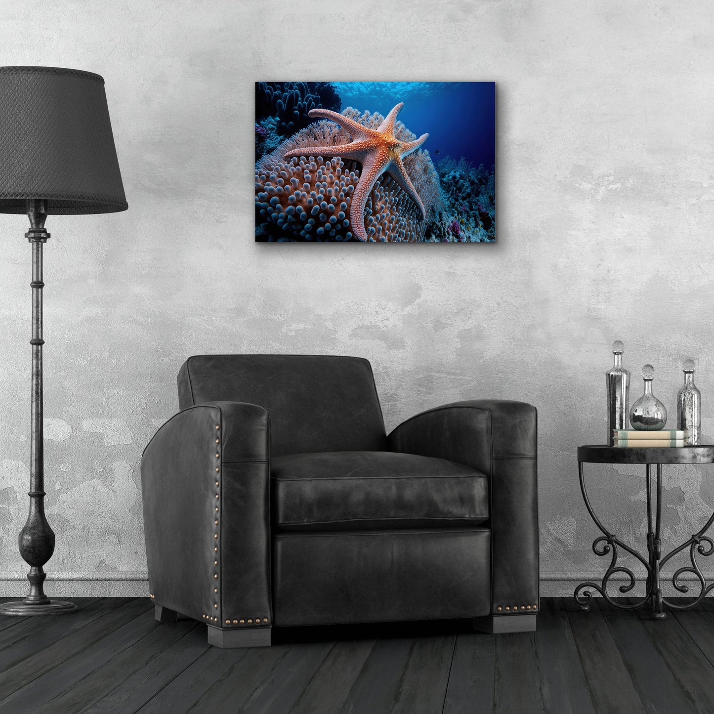 Epic Art 'Coral Starfish' by Epic Portfolio, Acrylic Glass Wall Art,24x16