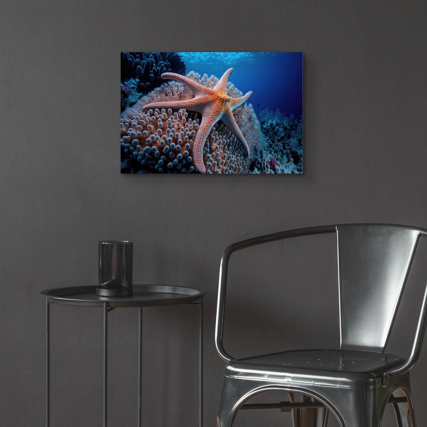 Epic Art 'Coral Starfish' by Epic Portfolio, Acrylic Glass Wall Art,24x16