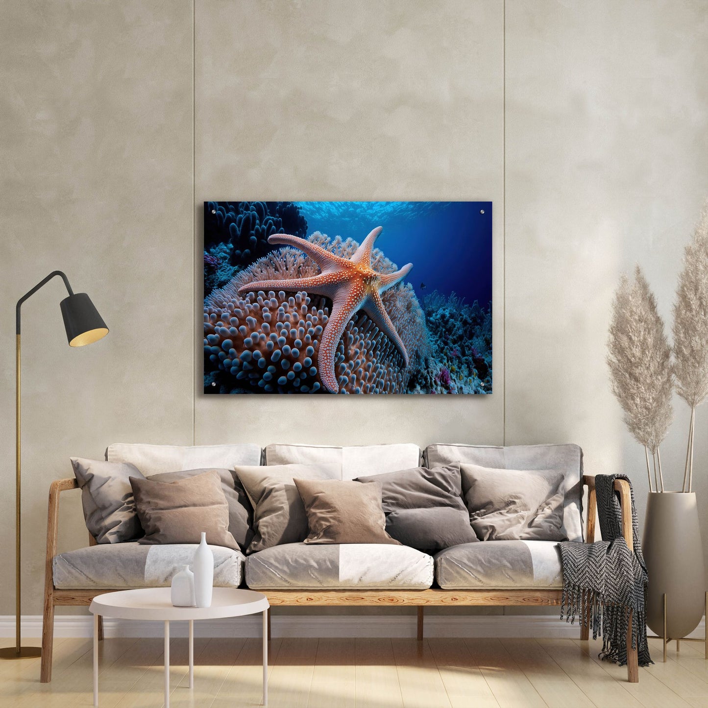 Epic Art 'Coral Starfish' by Epic Portfolio, Acrylic Glass Wall Art,36x24