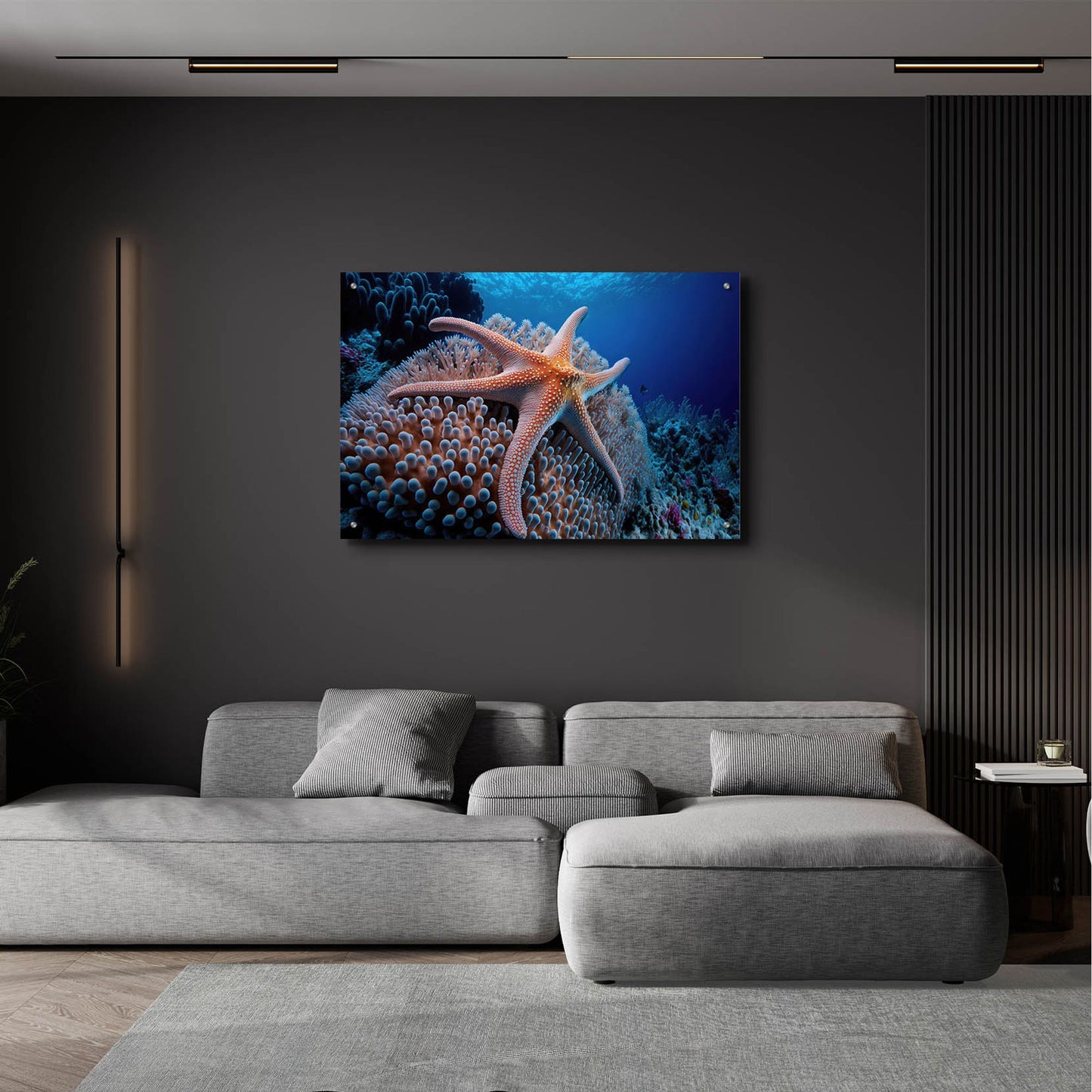 Epic Art 'Coral Starfish' by Epic Portfolio, Acrylic Glass Wall Art,36x24