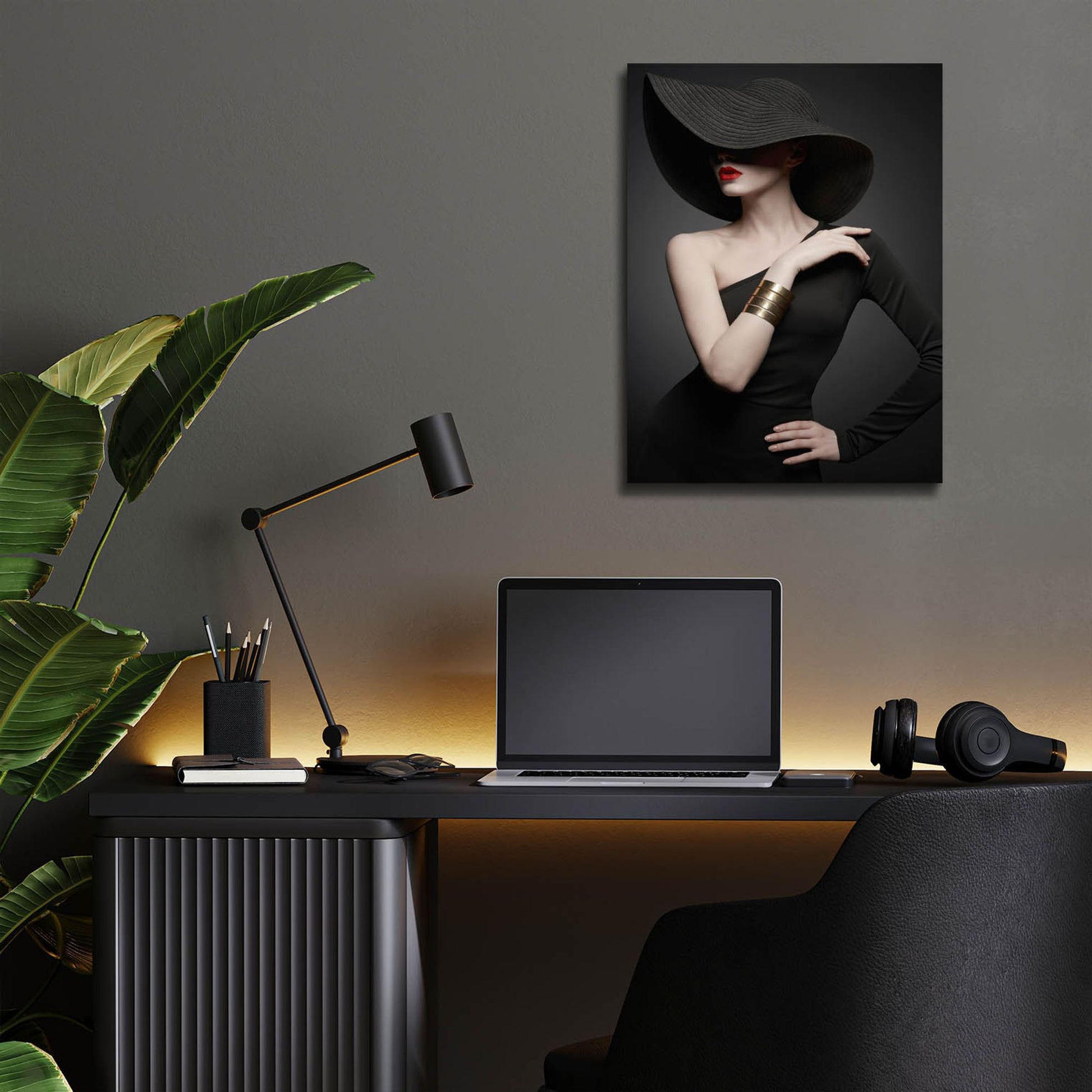 Epic Art 'Lady in Black' by Epic Portfolio, Acrylic Glass Wall Art,12x16