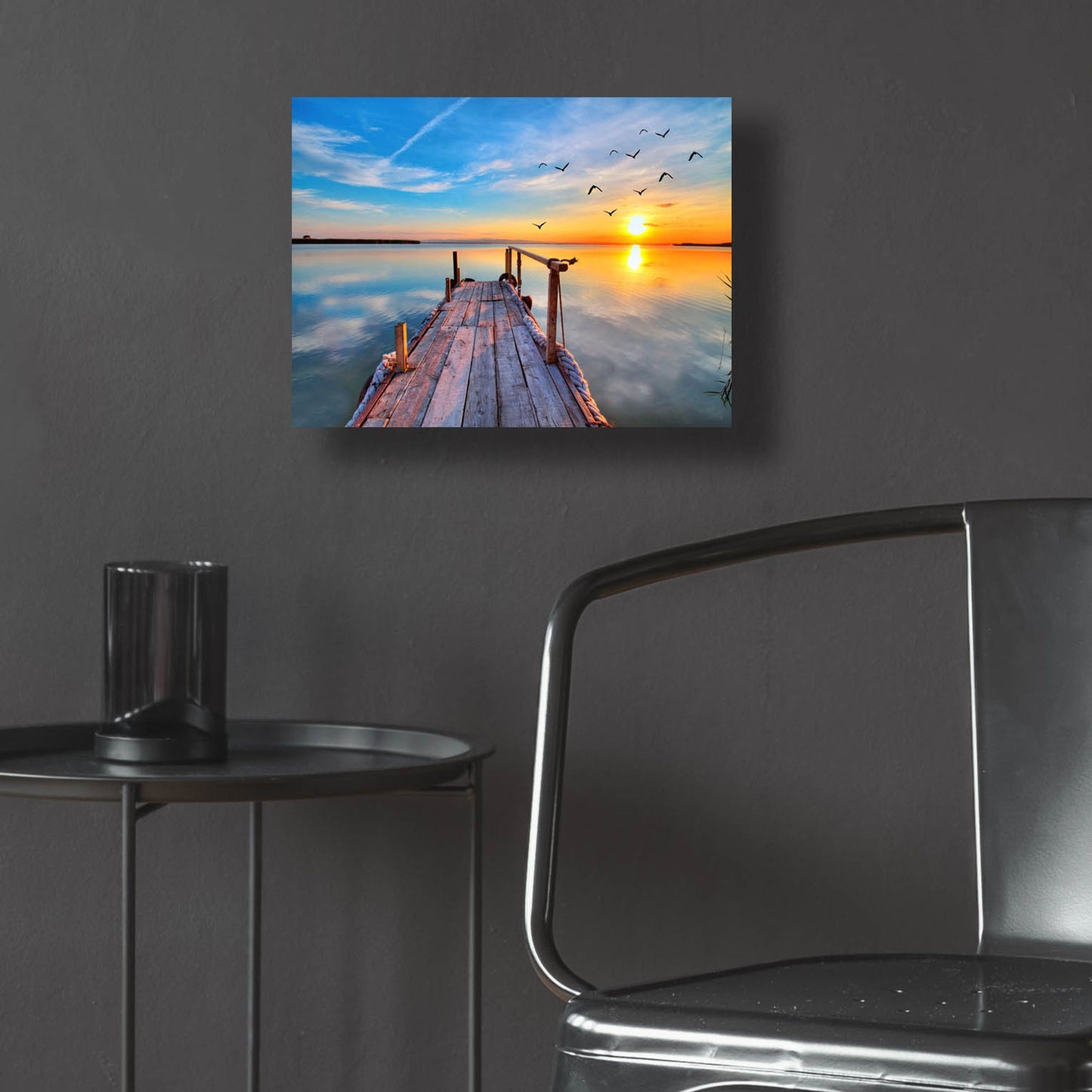 Epic Art 'Lakehouse Pier' by Epic Portfolio, Acrylic Glass Wall Art,16x12