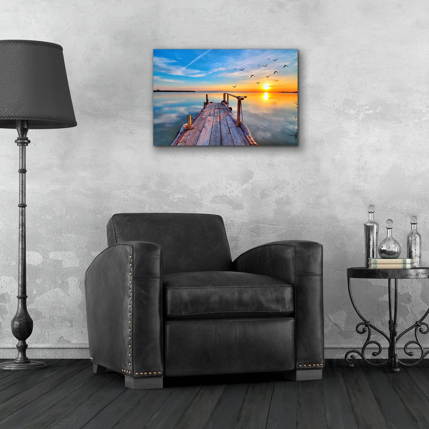 Epic Art 'Lakehouse Pier' by Epic Portfolio, Acrylic Glass Wall Art,24x16