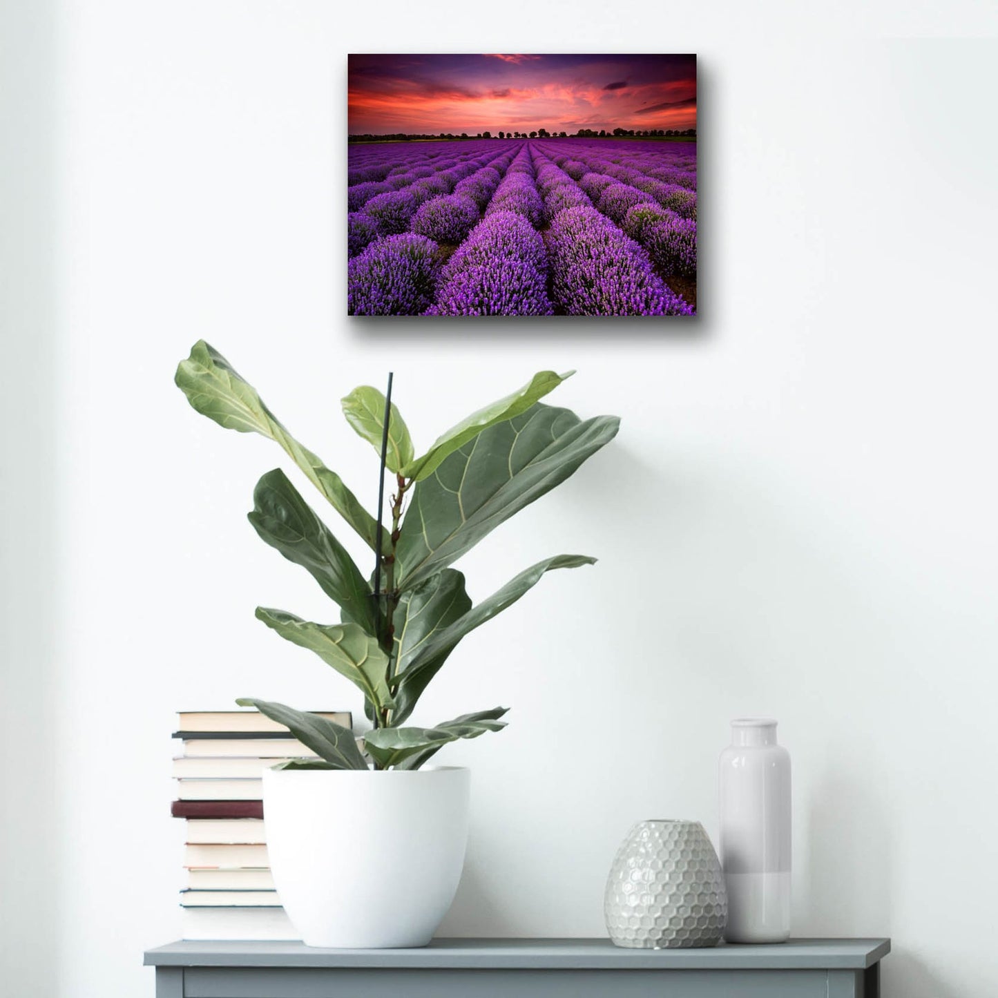 Epic Art 'Lavender Fields' by Epic Portfolio, Acrylic Glass Wall Art,16x12