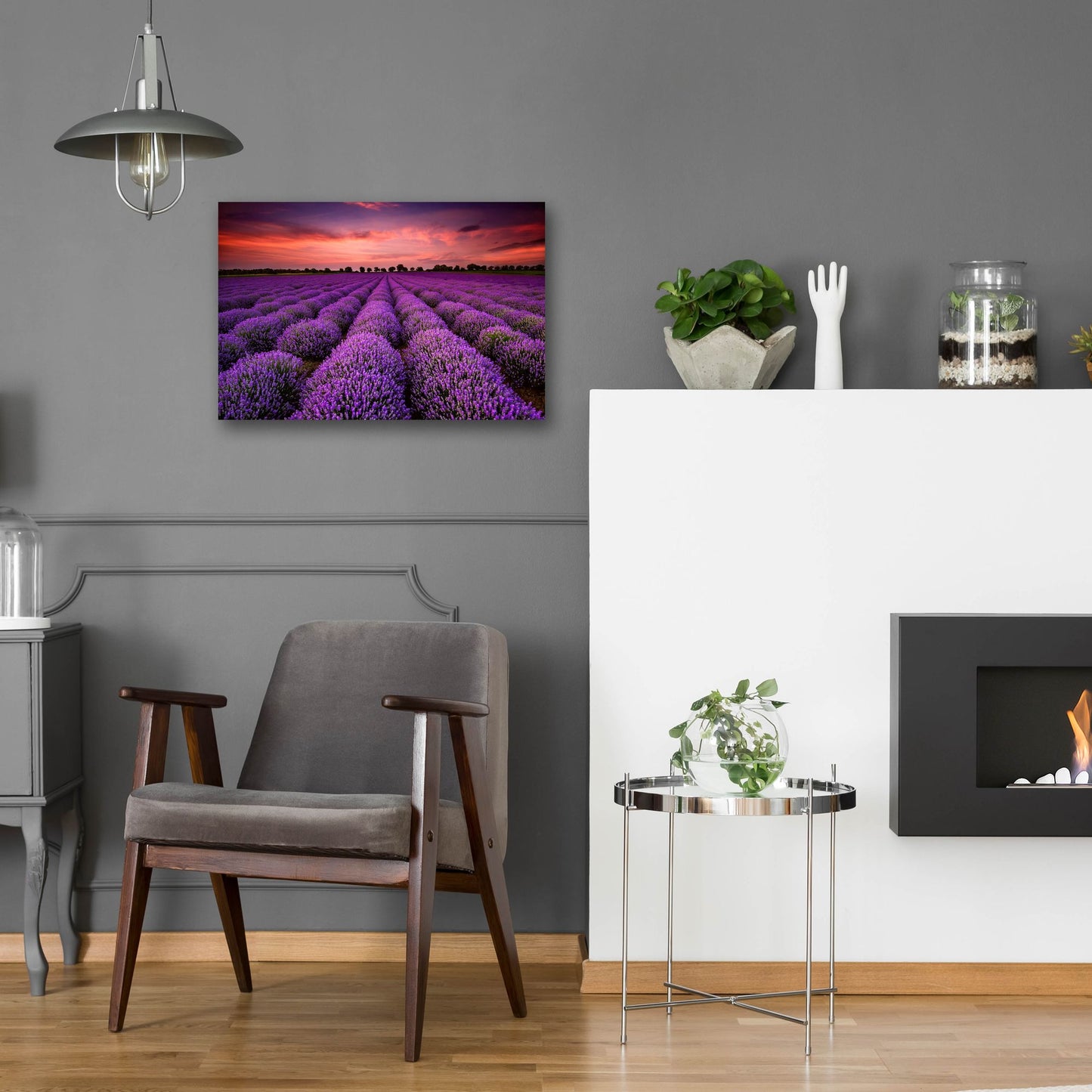 Epic Art 'Lavender Fields' by Epic Portfolio, Acrylic Glass Wall Art,24x16