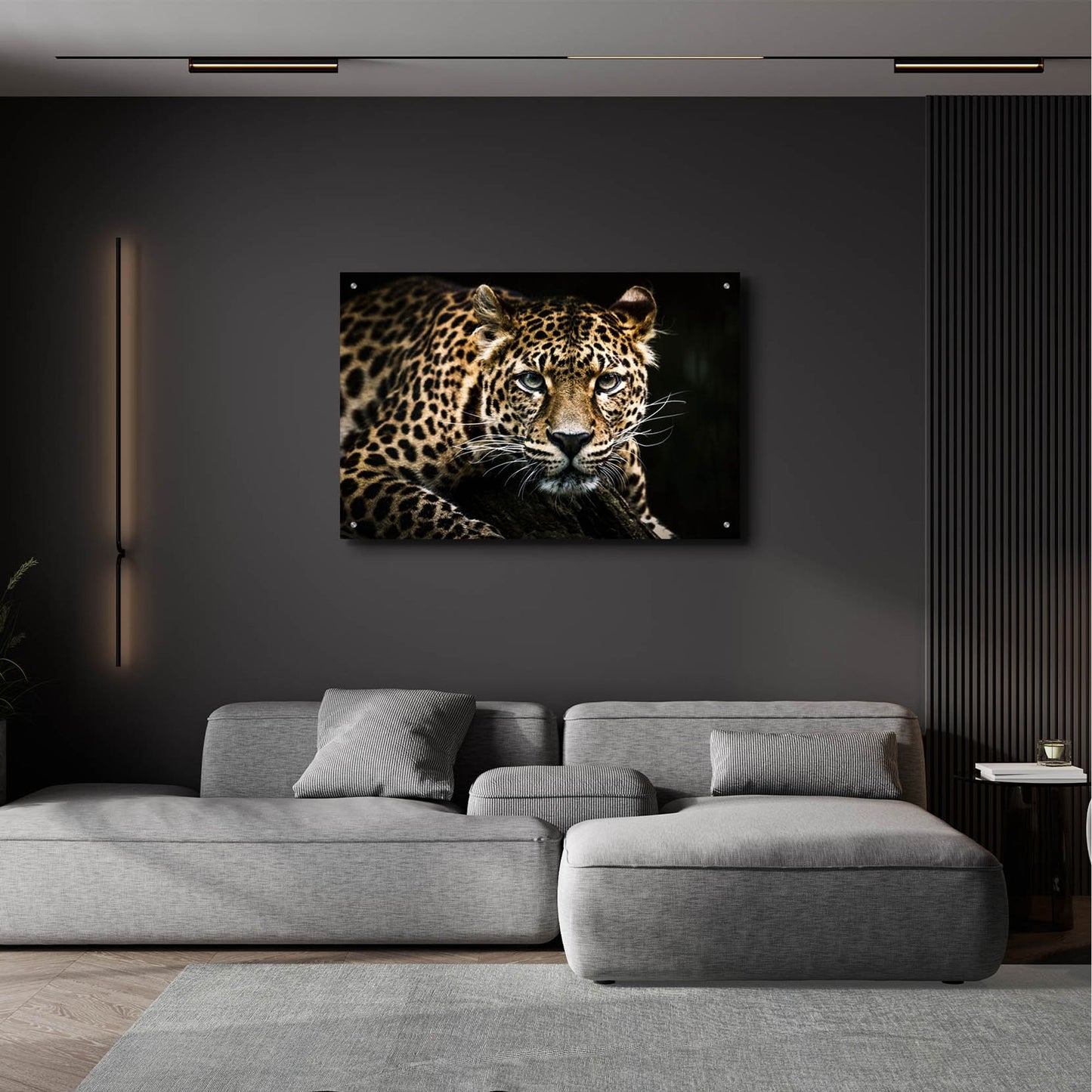 Epic Art 'Leopard on the Hunt' by Epic Portfolio, Acrylic Glass Wall Art,36x24