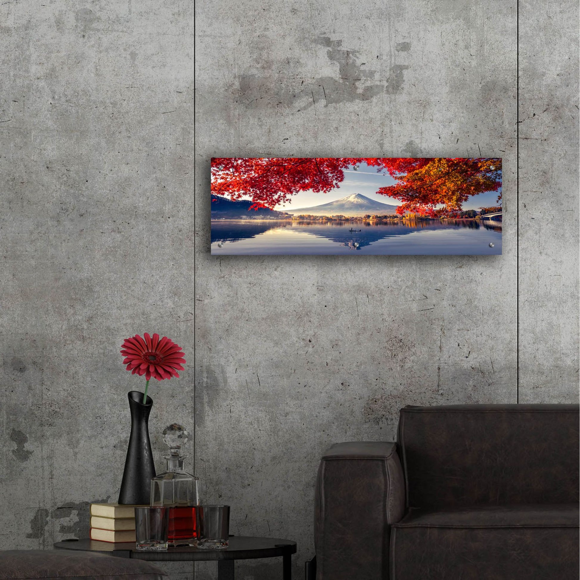 Epic Art 'Mountain Fuji Japan' by Epic Portfolio, Acrylic Glass Wall Art,36x12