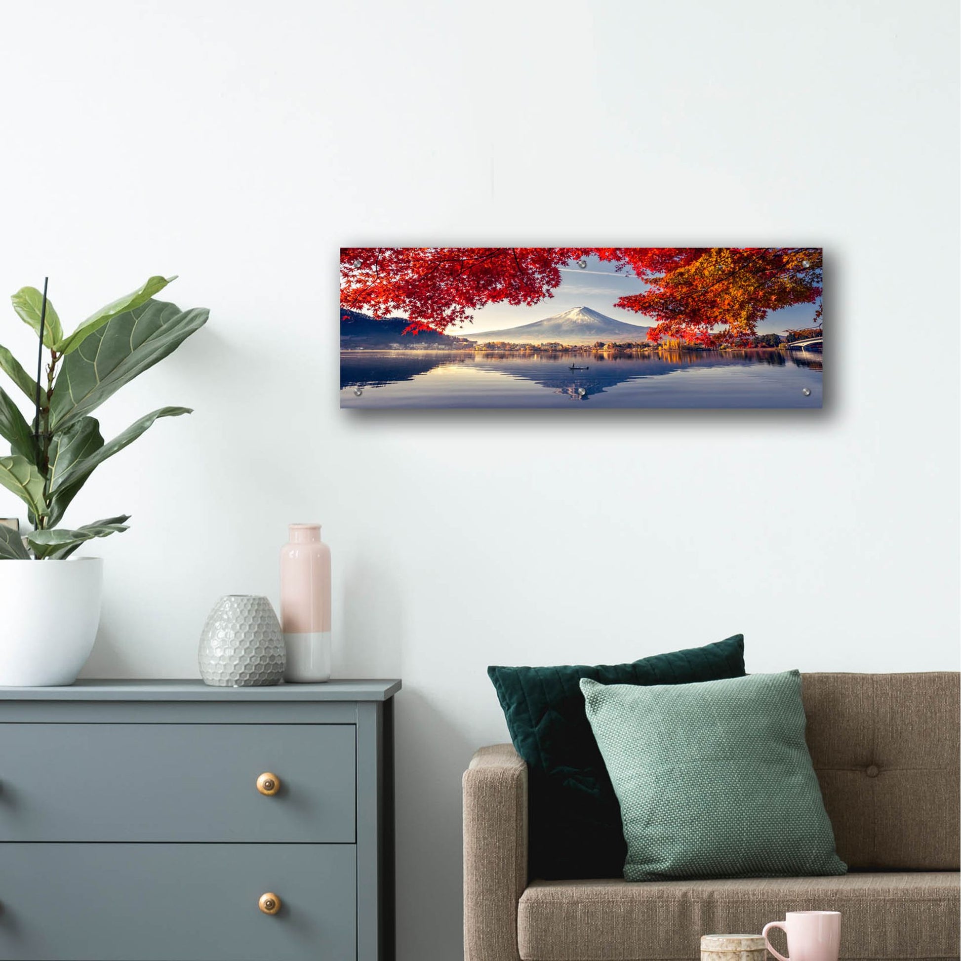 Epic Art 'Mountain Fuji Japan' by Epic Portfolio, Acrylic Glass Wall Art,36x12