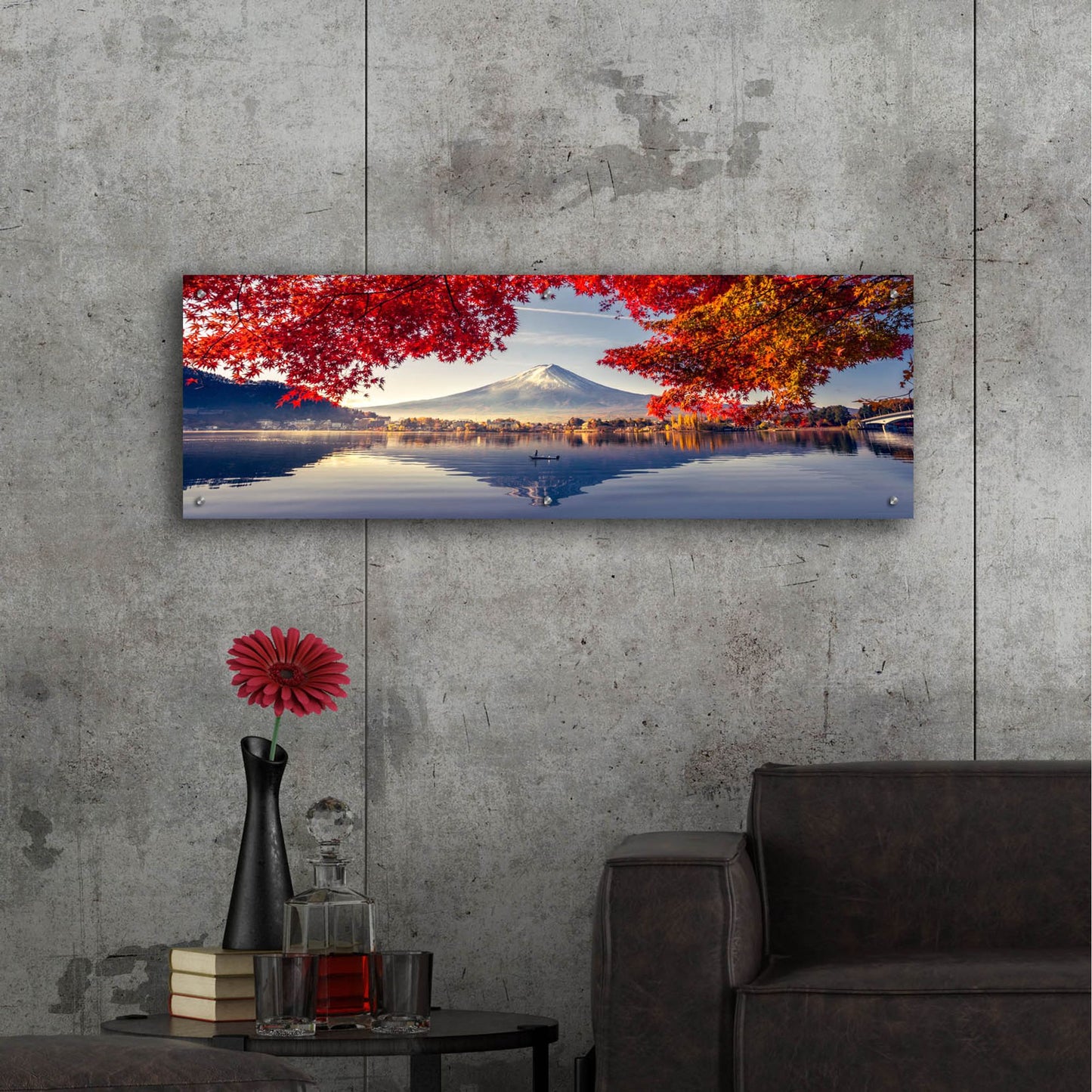 Epic Art 'Mountain Fuji Japan' by Epic Portfolio, Acrylic Glass Wall Art,48x16