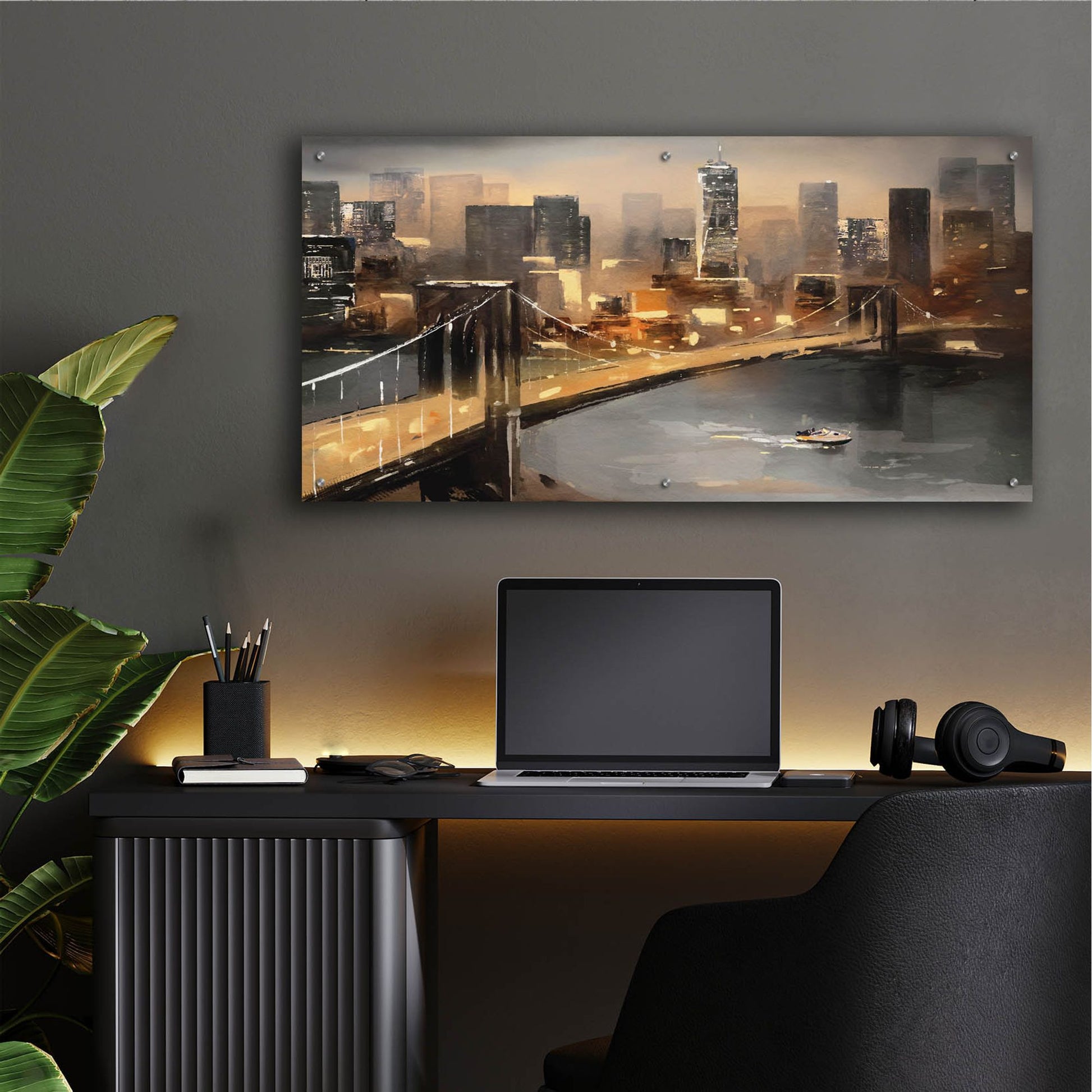 Epic Art 'New York by Lisima' by Epic Portfolio, Acrylic Glass Wall Art,48x24