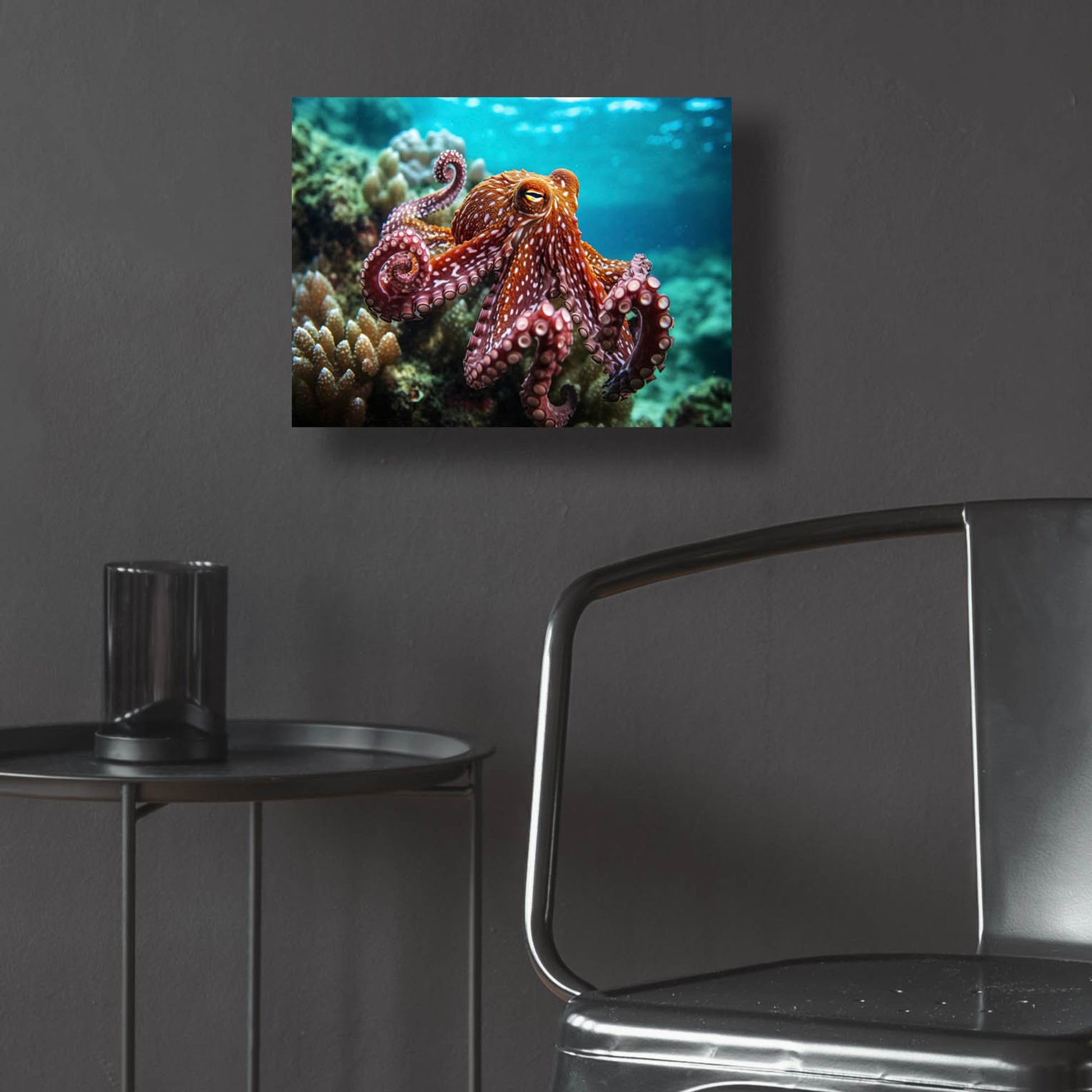 Epic Art 'Octopus at Sea' by Epic Portfolio, Acrylic Glass Wall Art,16x12