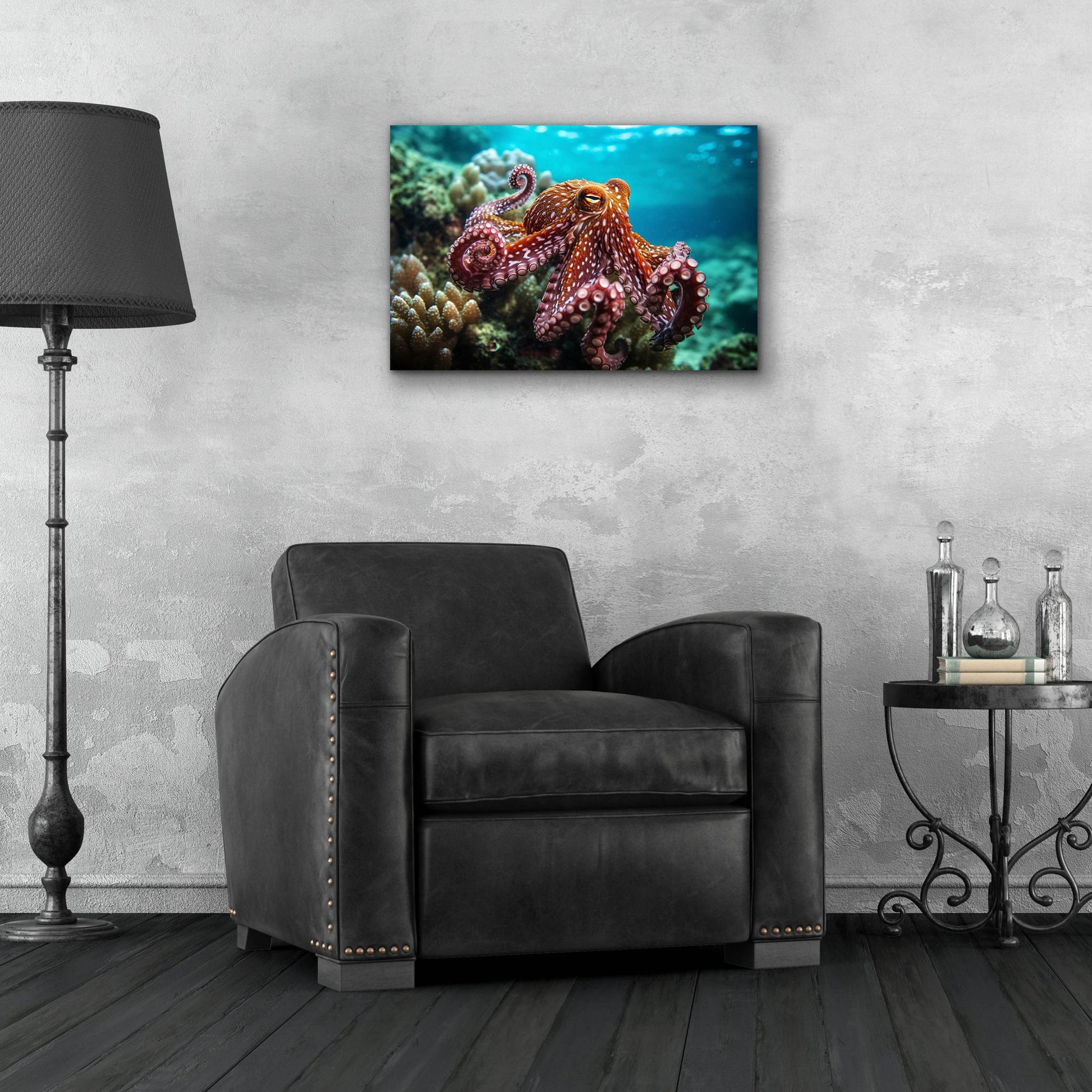 Epic Art 'Octopus at Sea' by Epic Portfolio, Acrylic Glass Wall Art,24x16