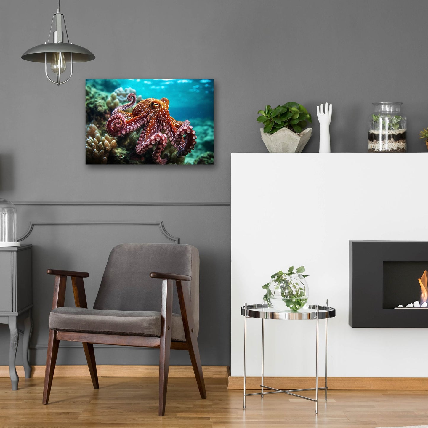 Epic Art 'Octopus at Sea' by Epic Portfolio, Acrylic Glass Wall Art,24x16