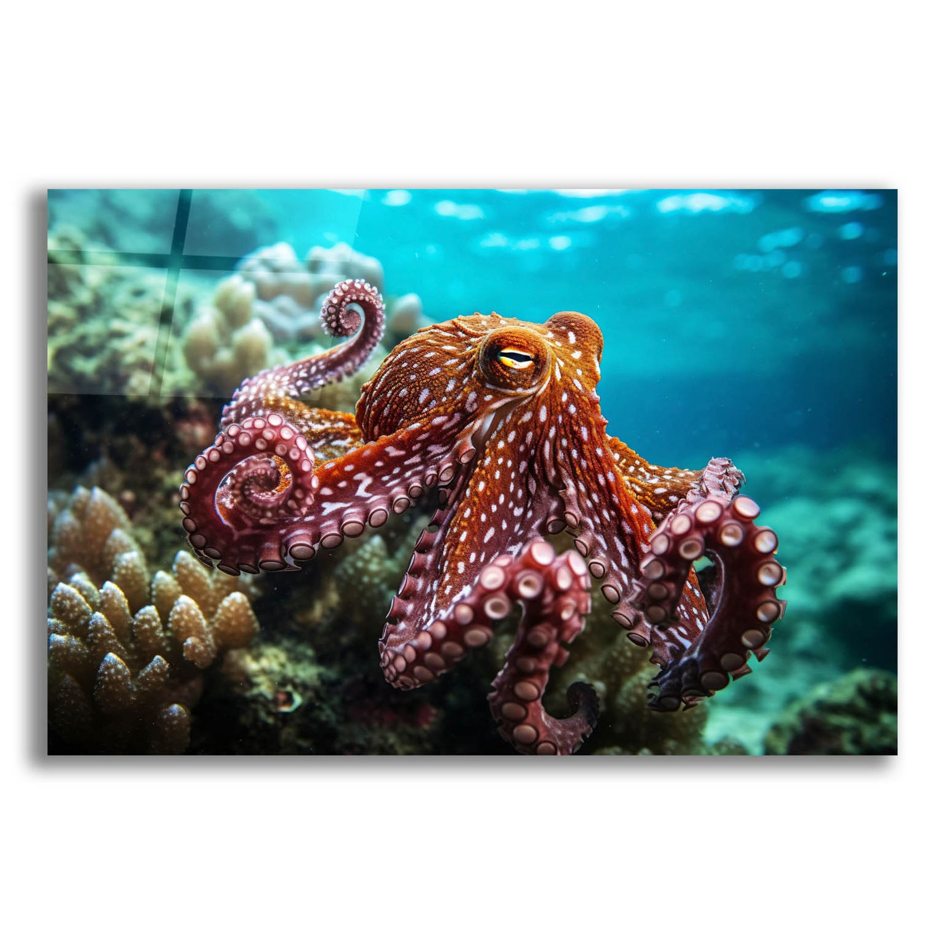 Epic Art 'Octopus at Sea' by Epic Portfolio, Acrylic Glass Wall Art,24x16