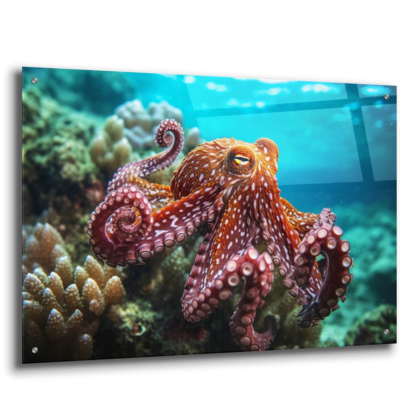 Epic Art 'Octopus at Sea' by Epic Portfolio, Acrylic Glass Wall Art,36x24