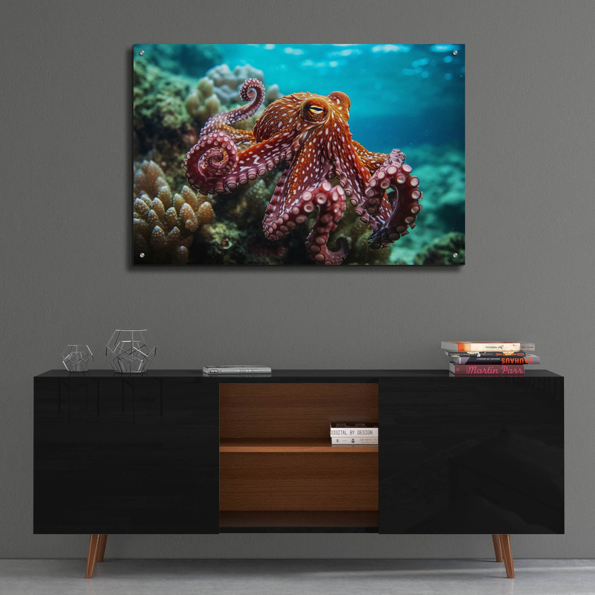 Epic Art 'Octopus at Sea' by Epic Portfolio, Acrylic Glass Wall Art,36x24