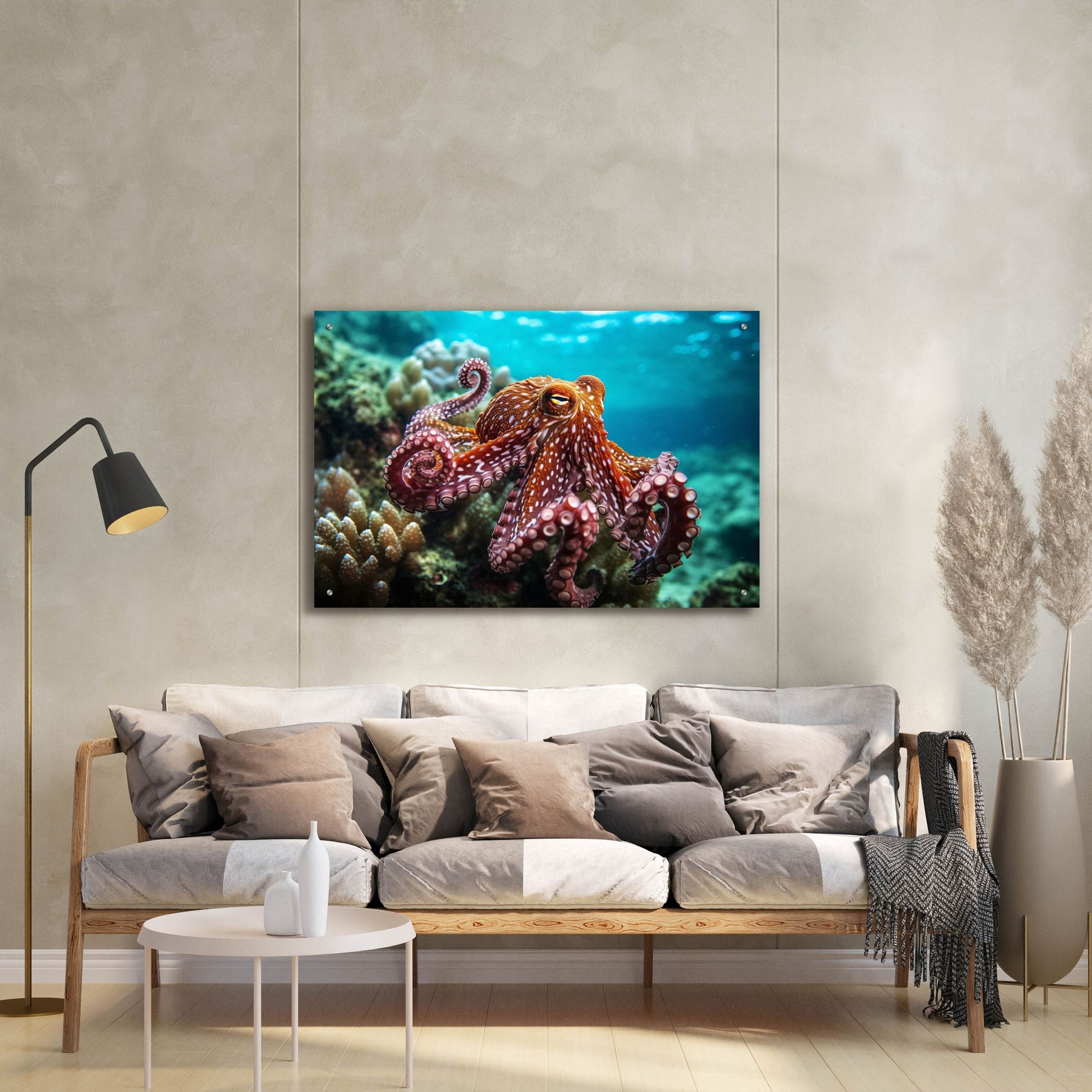 Epic Art 'Octopus at Sea' by Epic Portfolio, Acrylic Glass Wall Art,36x24