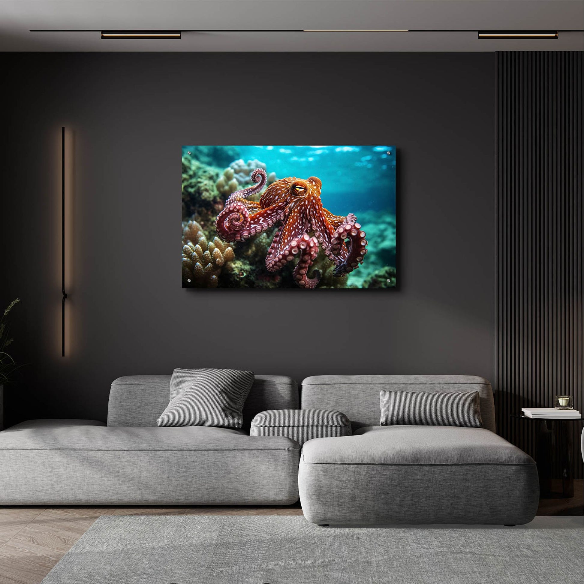 Epic Art 'Octopus at Sea' by Epic Portfolio, Acrylic Glass Wall Art,36x24