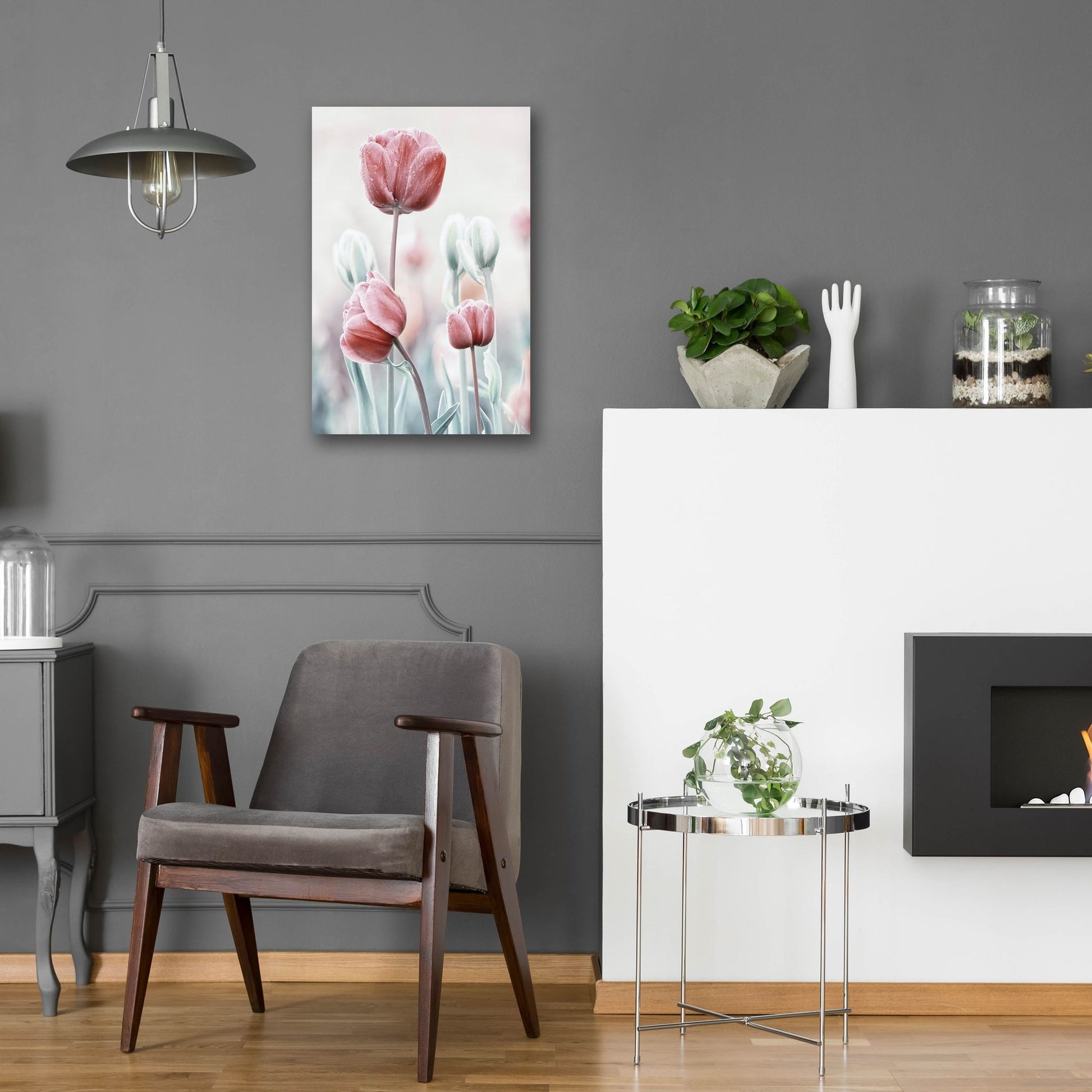 Epic Art 'Pink and White Tulips' by Epic Portfolio, Acrylic Glass Wall Art,16x24