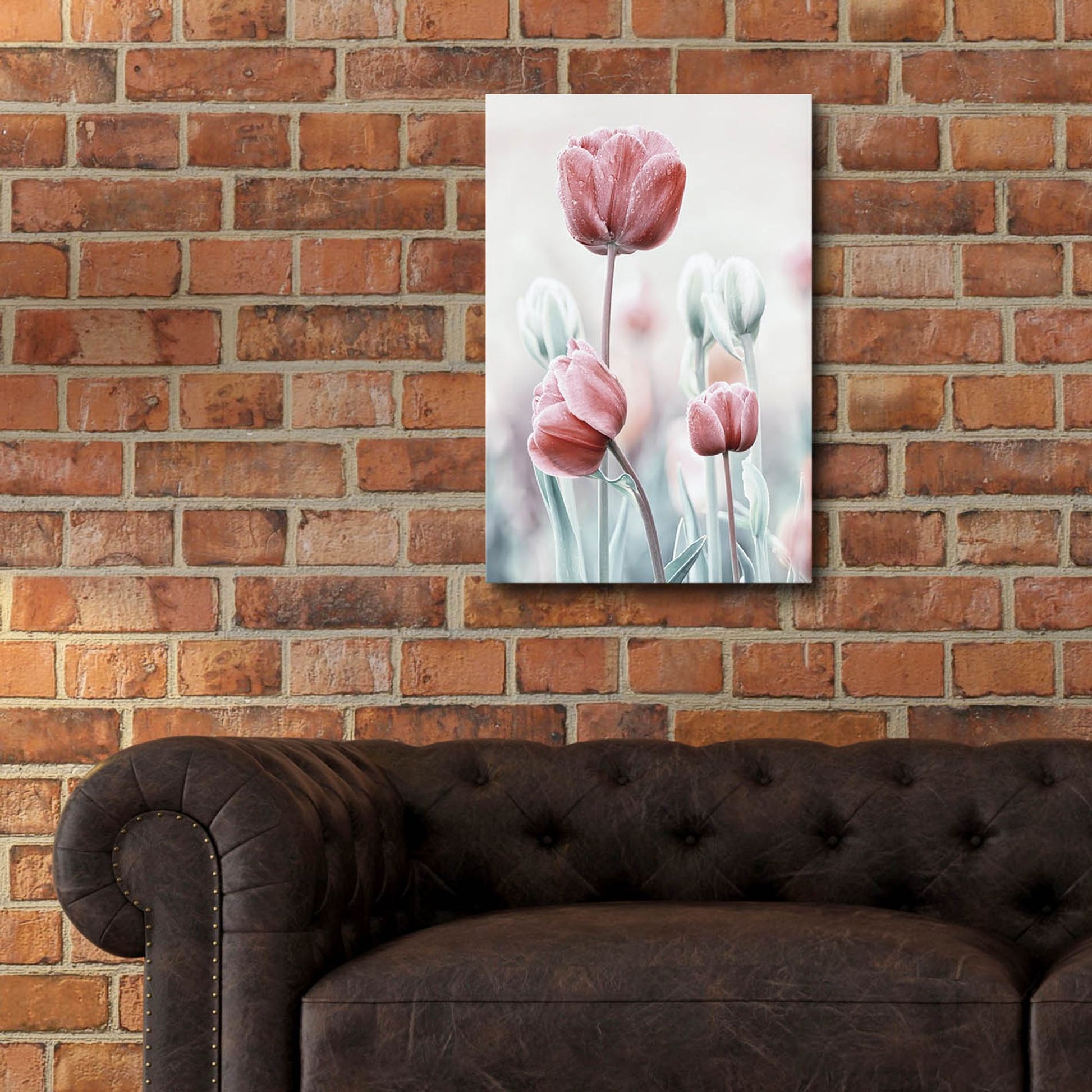 Epic Art 'Pink and White Tulips' by Epic Portfolio, Acrylic Glass Wall Art,16x24