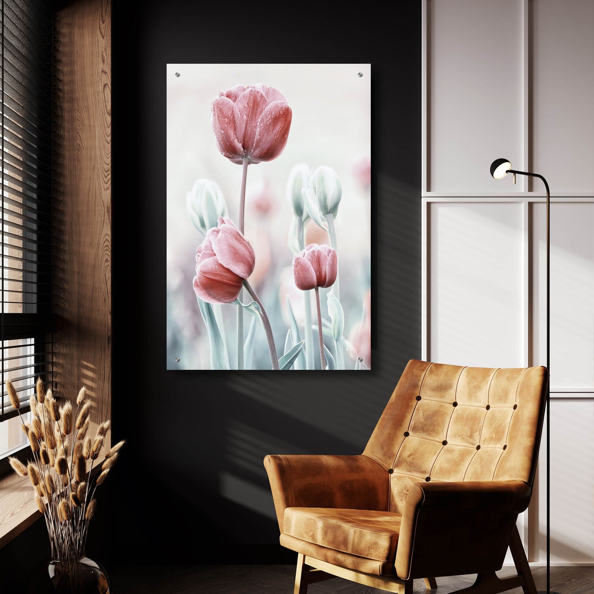 Epic Art 'Pink and White Tulips' by Epic Portfolio, Acrylic Glass Wall Art,24x36