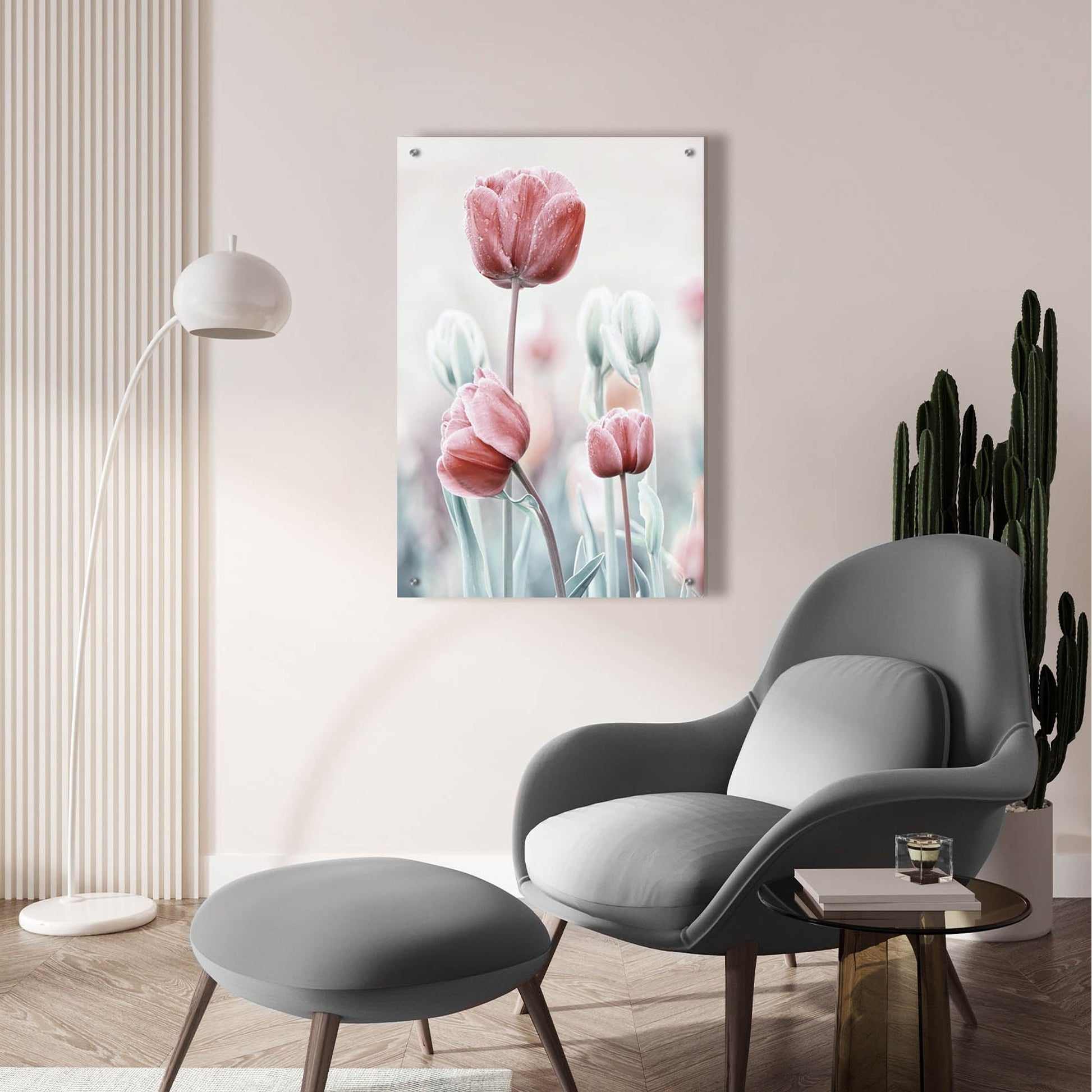 Epic Art 'Pink and White Tulips' by Epic Portfolio, Acrylic Glass Wall Art,24x36