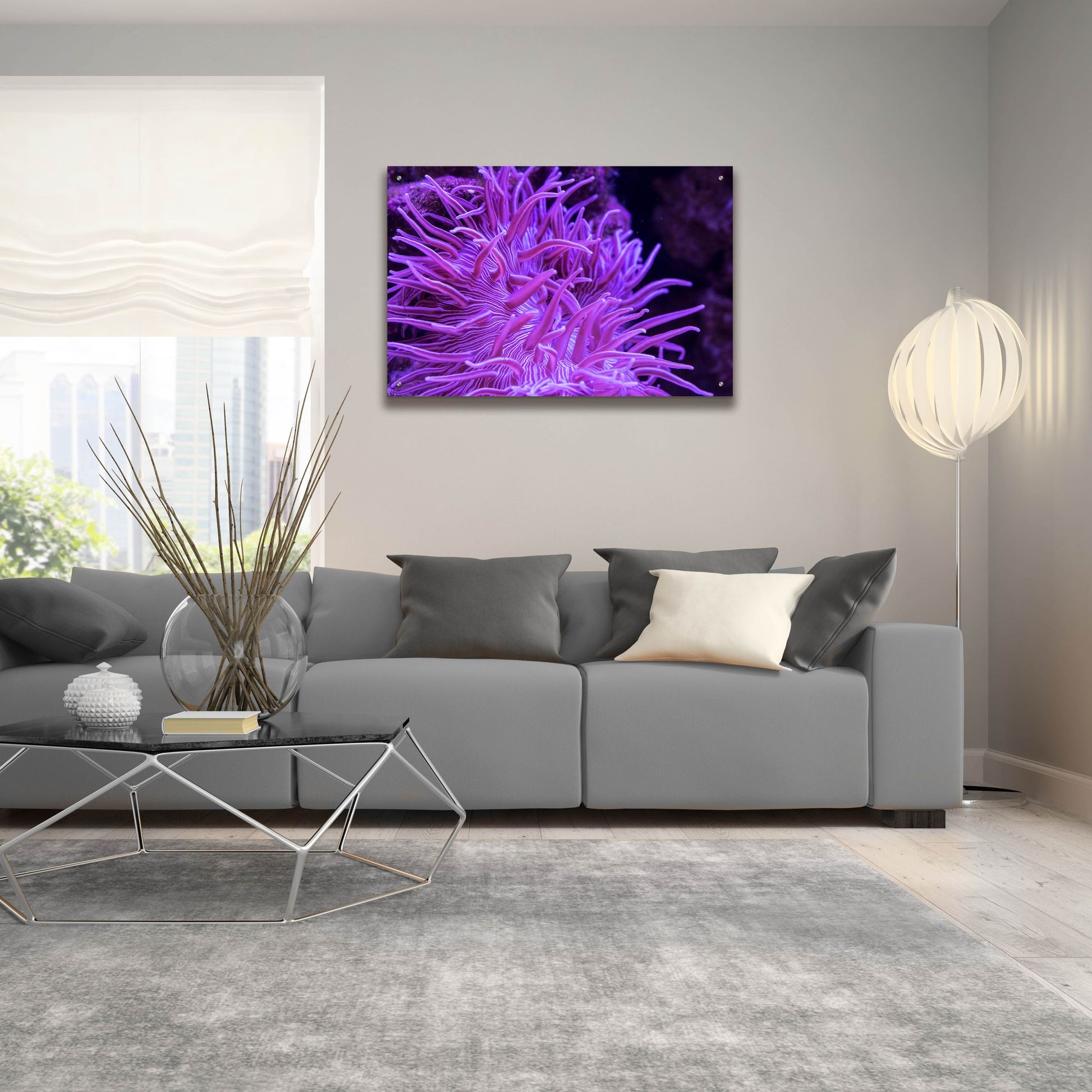 Epic Art 'Striped Long Tentacle Anemone' by Epic Portfolio, Acrylic Glass Wall Art,36x24