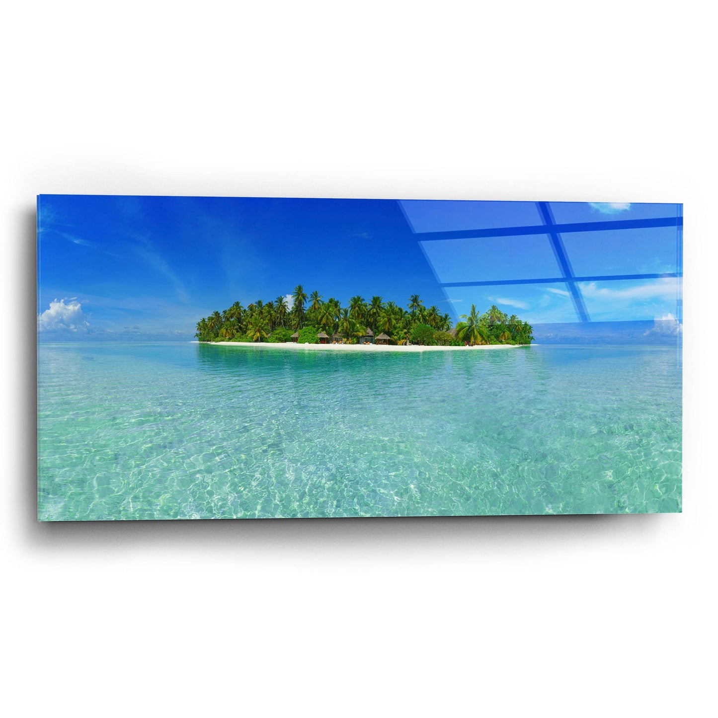 Epic Art 'Tropical Paradise Island' by Epic Portfolio, Acrylic Glass Wall Art,24x12