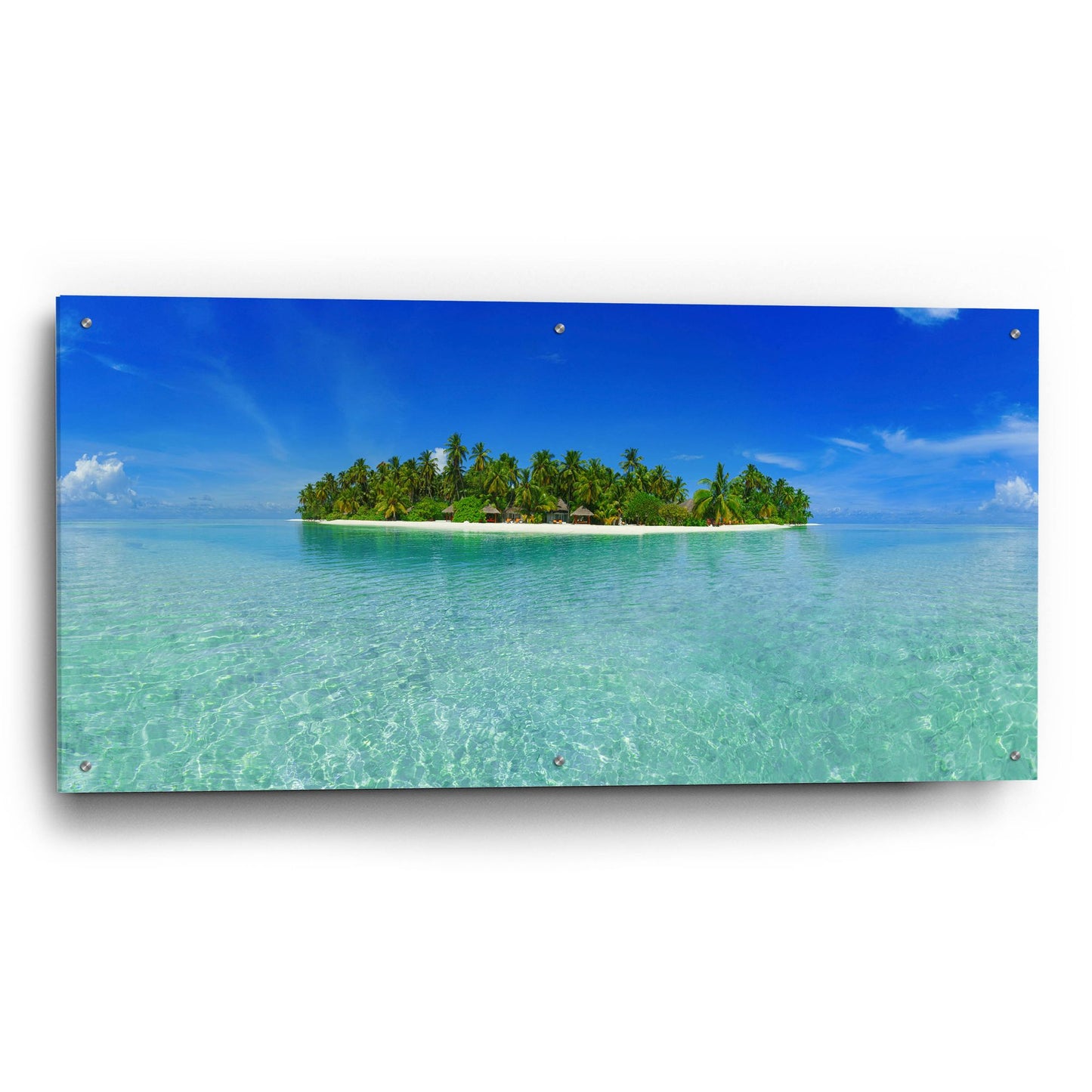 Epic Art 'Tropical Paradise Island' by Epic Portfolio, Acrylic Glass Wall Art,48x24