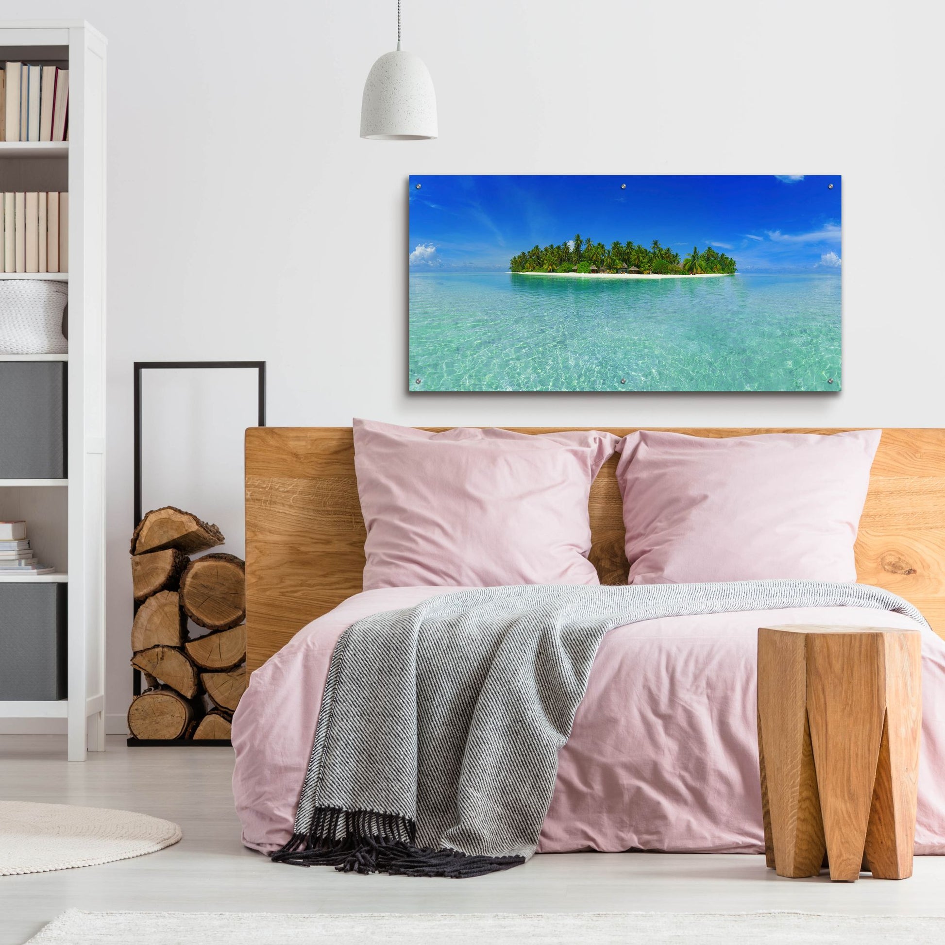 Epic Art 'Tropical Paradise Island' by Epic Portfolio, Acrylic Glass Wall Art,48x24