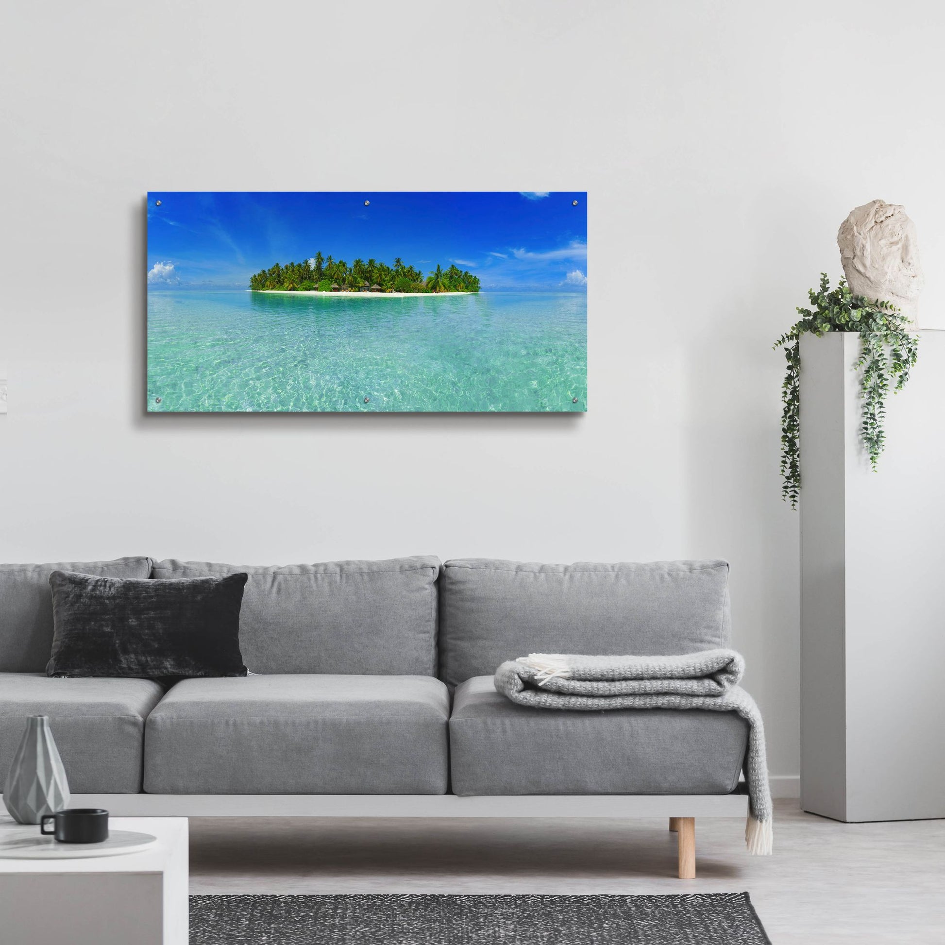 Epic Art 'Tropical Paradise Island' by Epic Portfolio, Acrylic Glass Wall Art,48x24