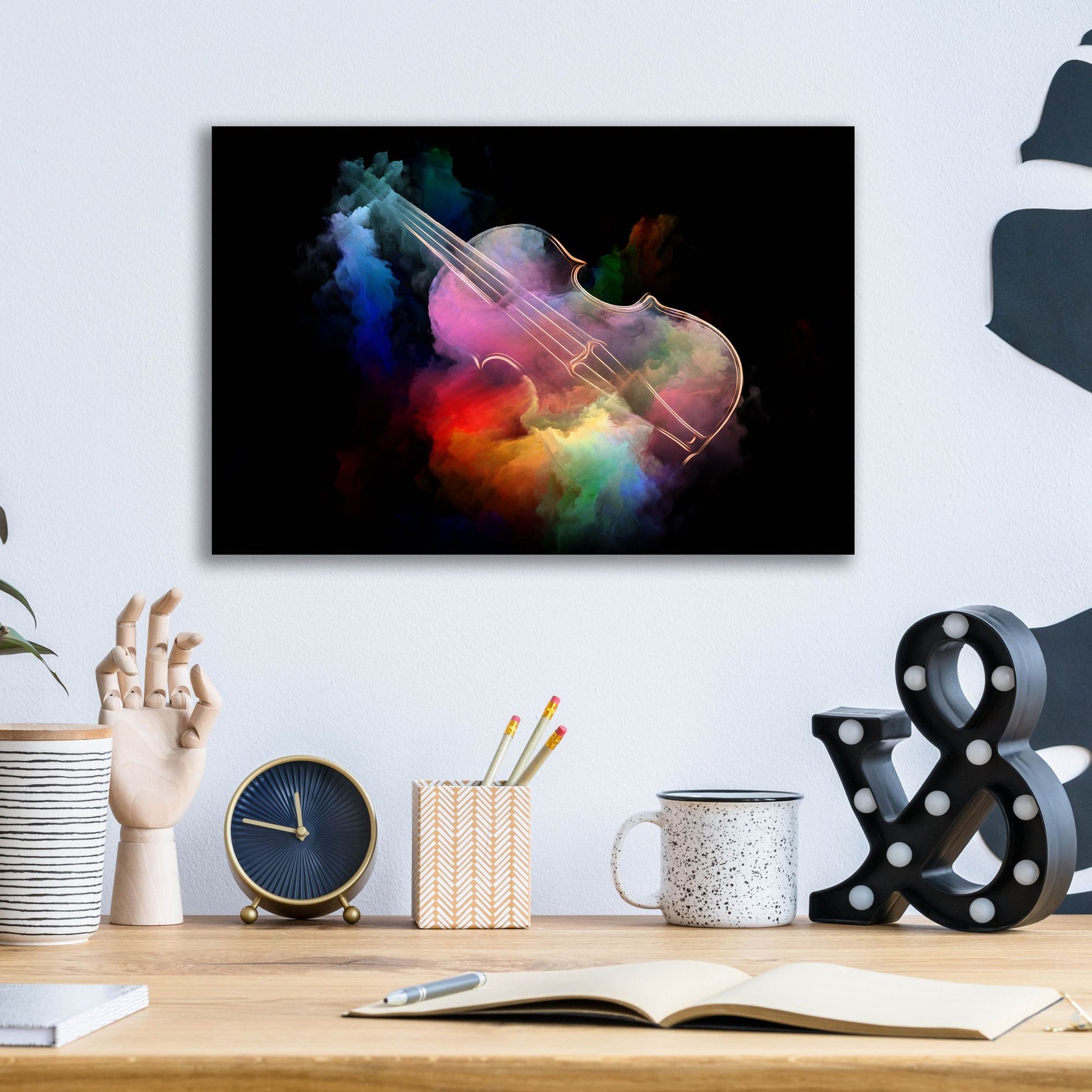 Epic Art 'Violin Thunder' by Epic Portfolio, Acrylic Glass Wall Art,16x12