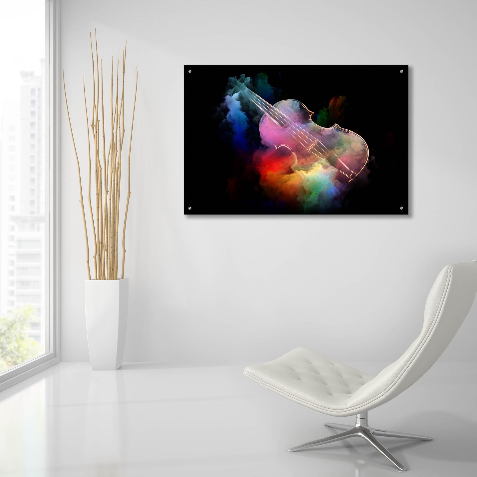 Epic Art 'Violin Thunder' by Epic Portfolio, Acrylic Glass Wall Art,36x24