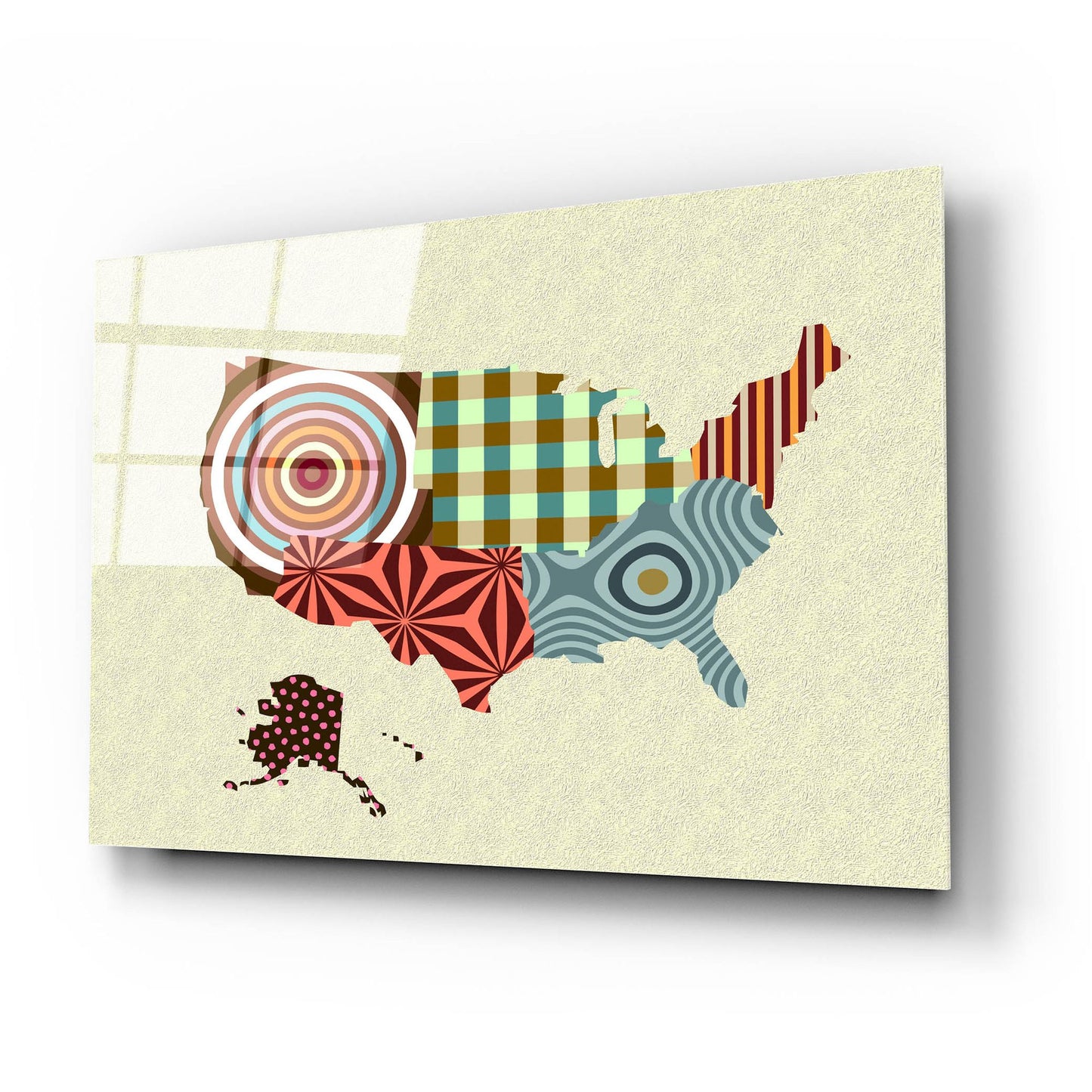 Epic Art 'USA Map' by Lanre Adefioye, Acrylic Glass Wall Art,24x16