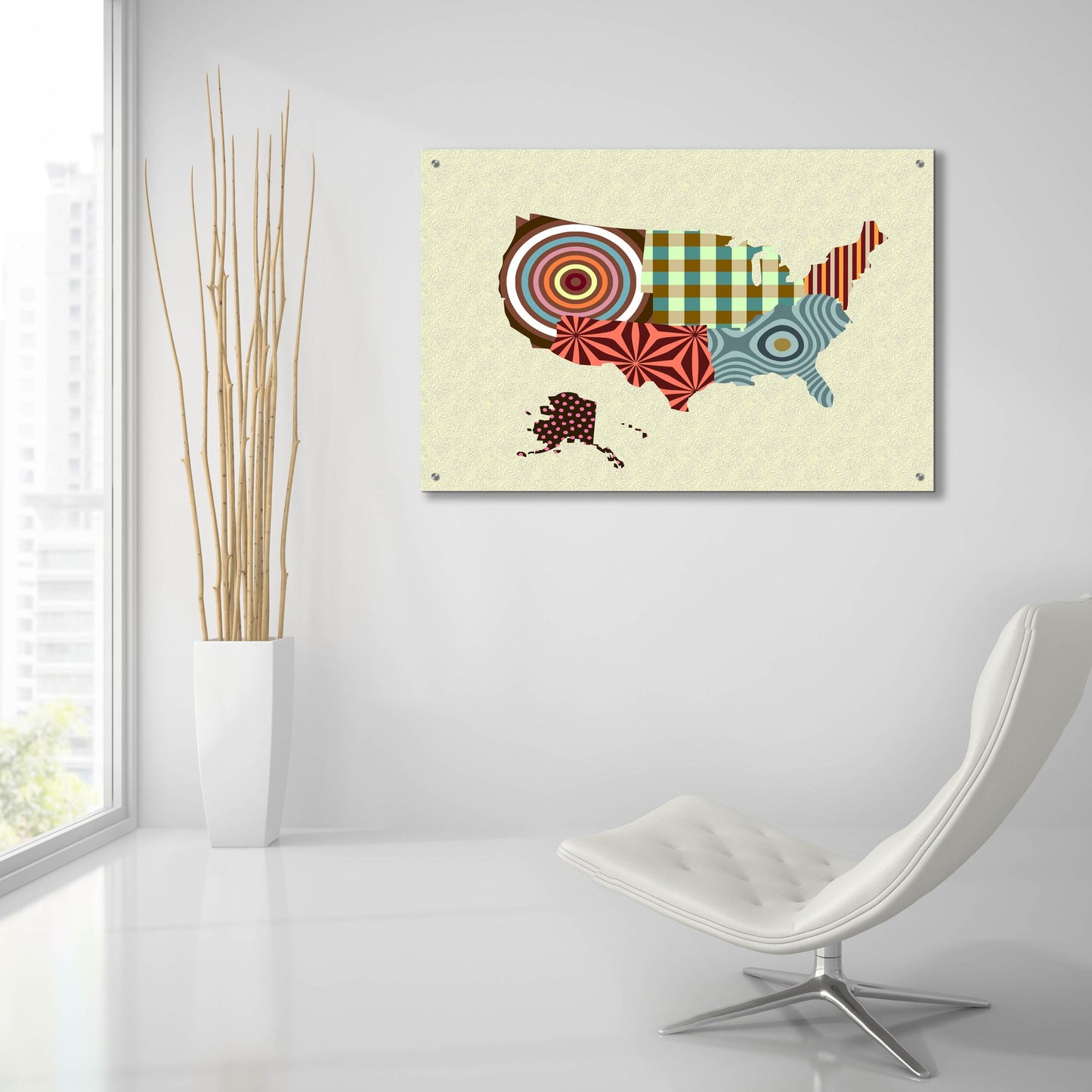 Epic Art 'USA Map' by Lanre Adefioye, Acrylic Glass Wall Art,36x24